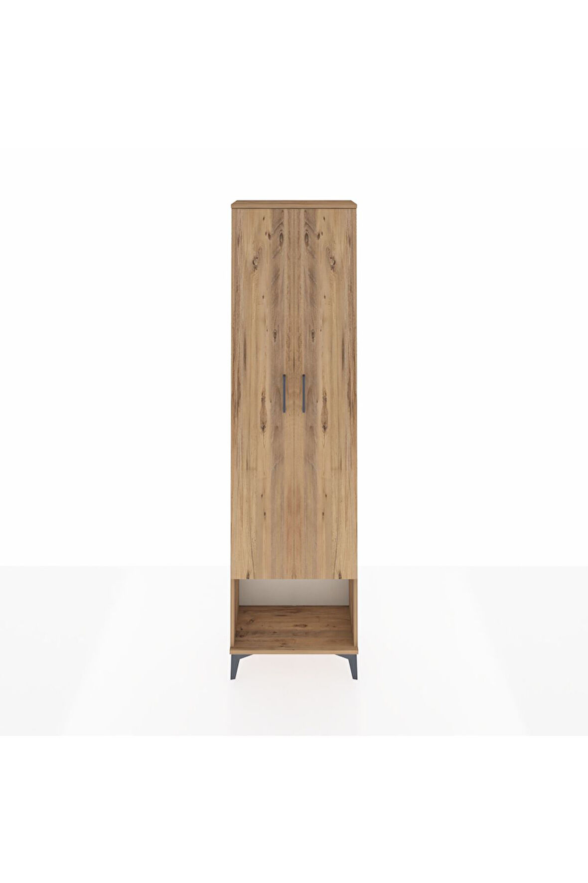 Arges Dolap 3 Raflı 2 Kapaklı Tek Askılı 60x30x221 Çam-Çam