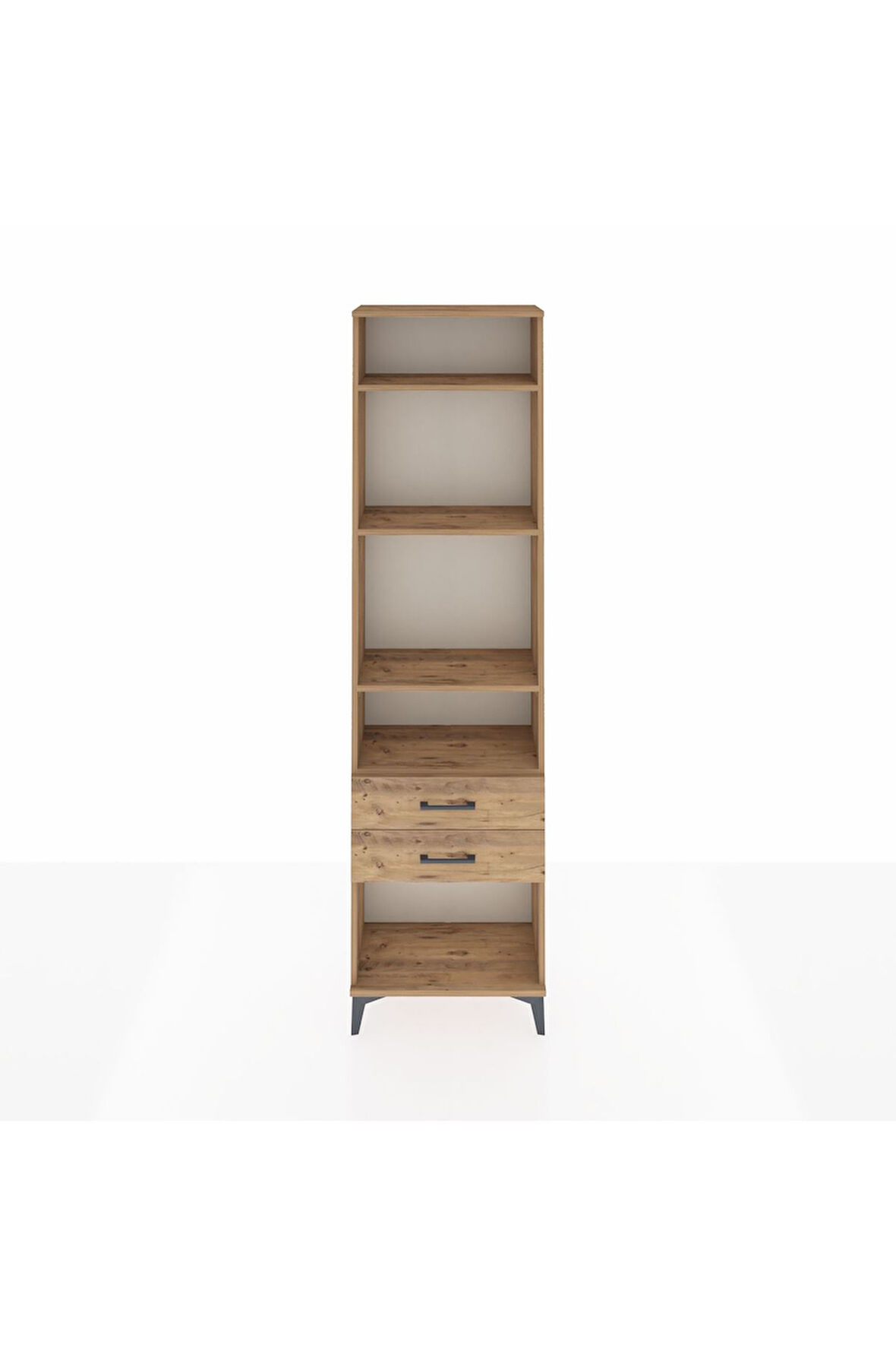 Arges Dolap 4 Raflı 2 Çekmeceli 60x30x221 Çam-Çam