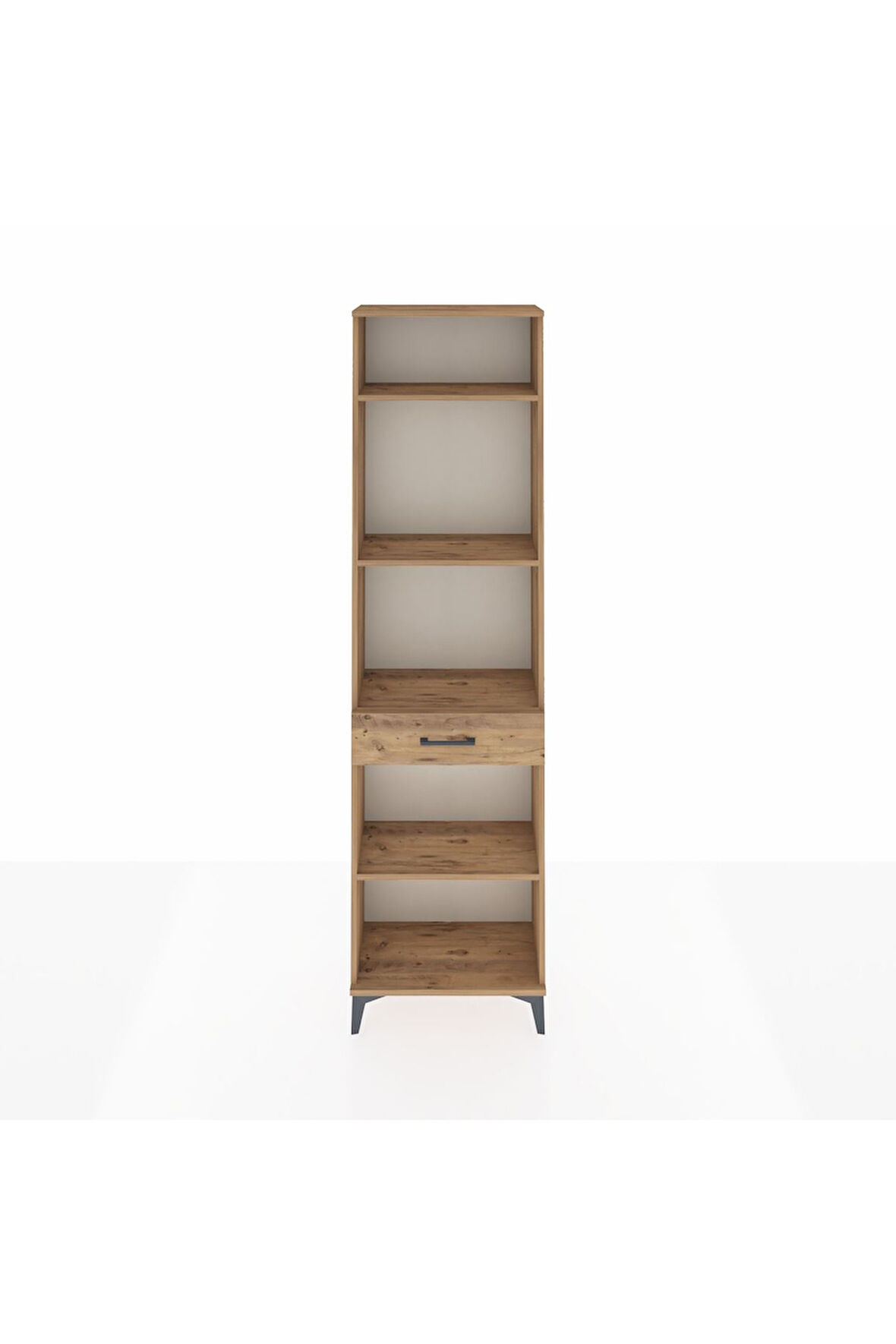 Arges Dolap 4 Raflı Tek Çekmeceli 60x30x221 Çam-Çam