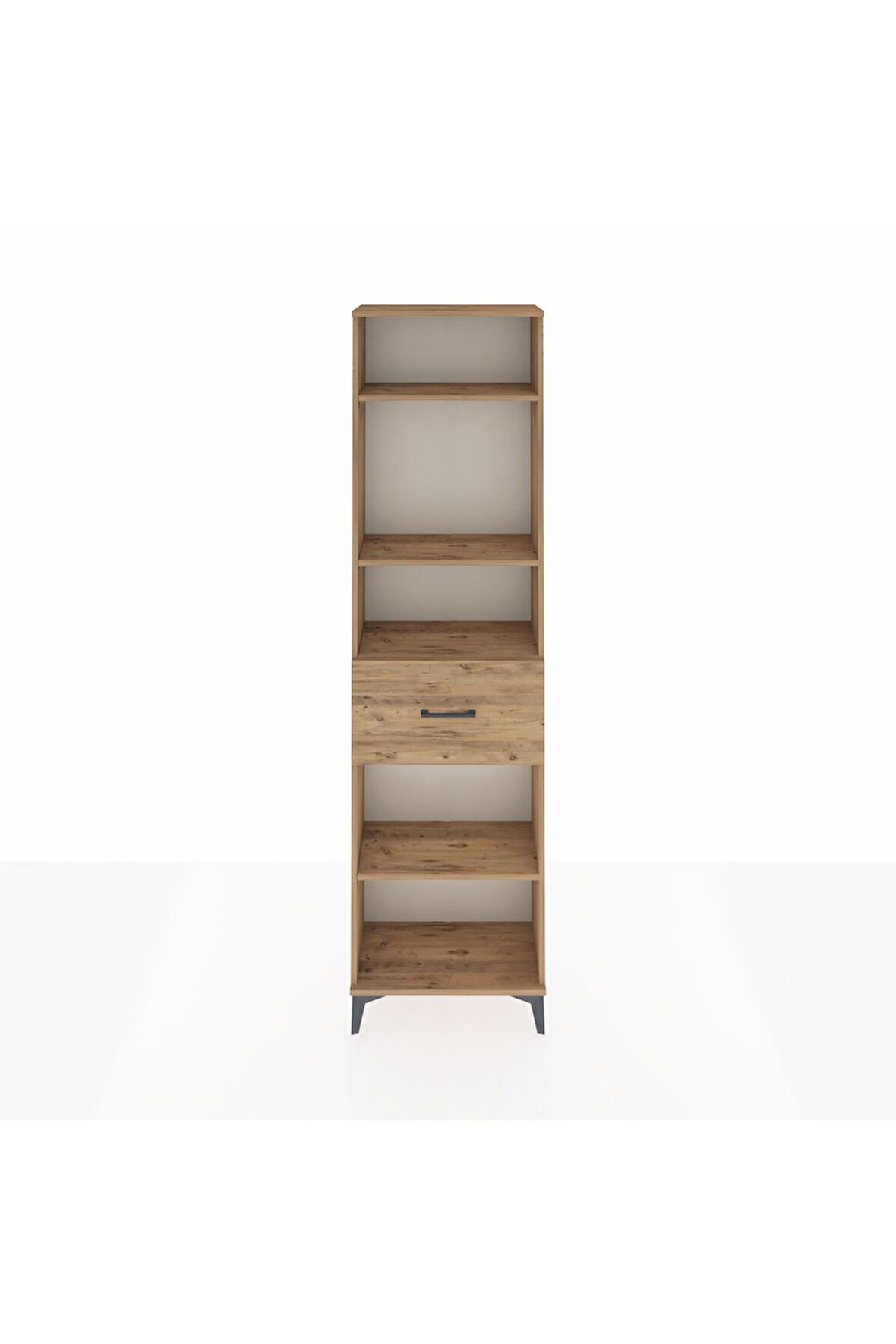 Arges Dolap 4 Raflı Tek Çekmeceli 60x30x221 Çam-Çam