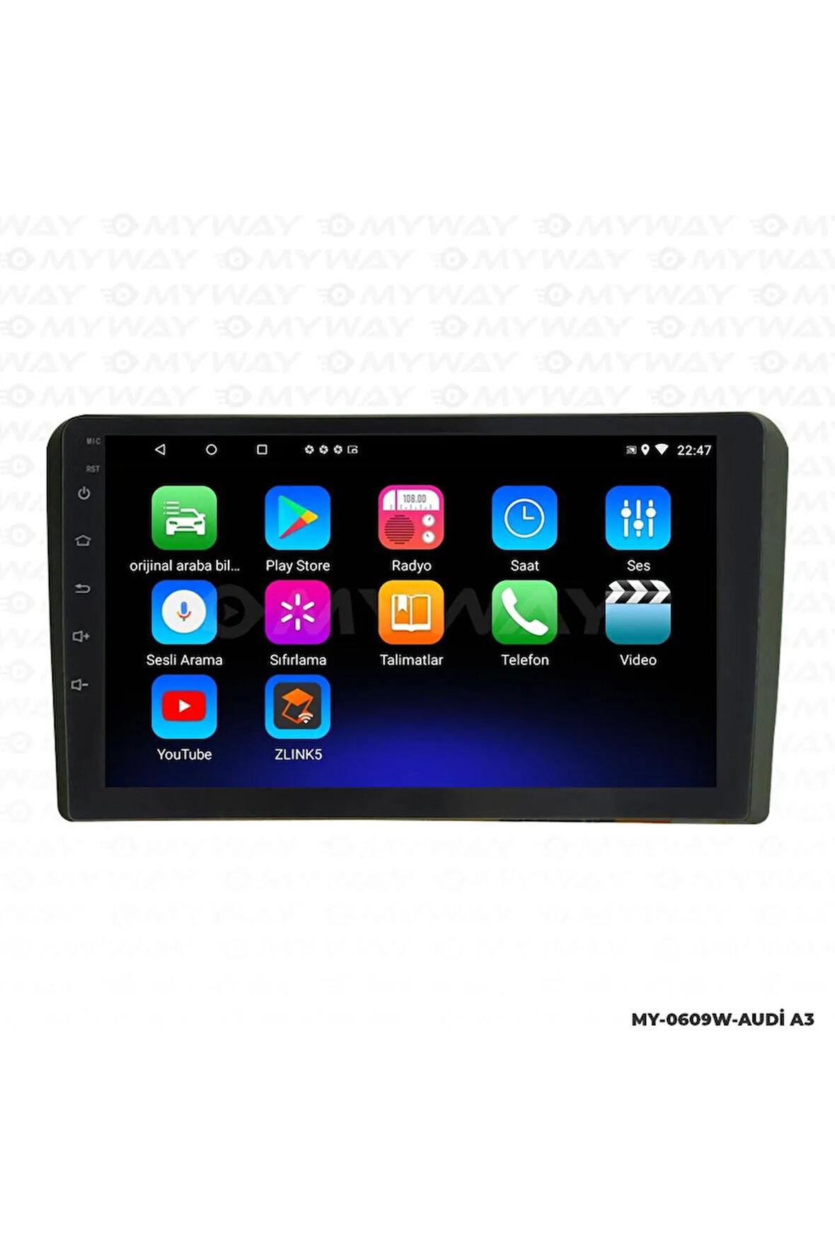 Oto Multimedya Audi A3 Ser. S Unı - 2 Gb 32 Gb Hdd 9 Inch Ekr. Carplay And. 12 Navigasyon Cihazı Myw