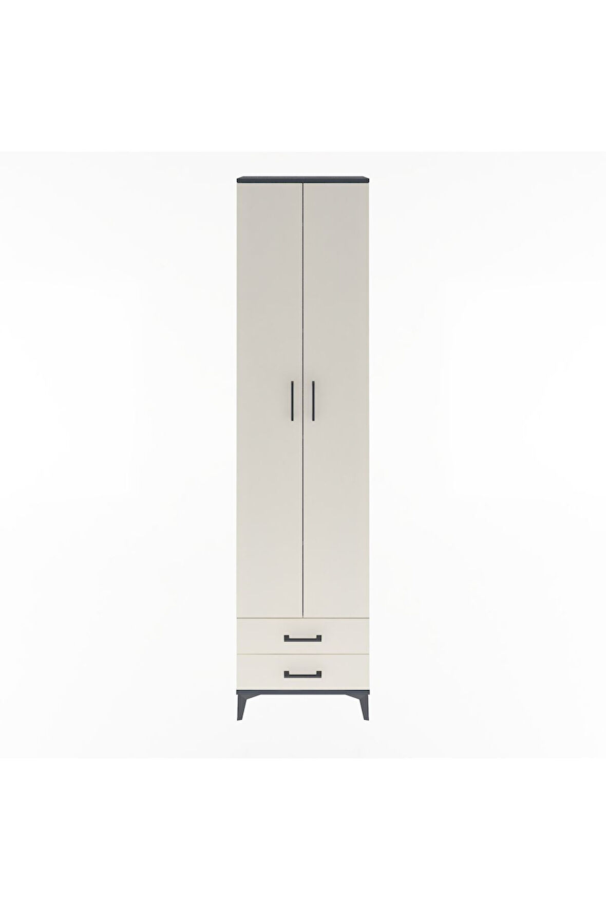 Arges Dolap 5 Raflı 2 Çekmeceli 2 Kapaklı 60x30x243 Antrasit-Aytaşı