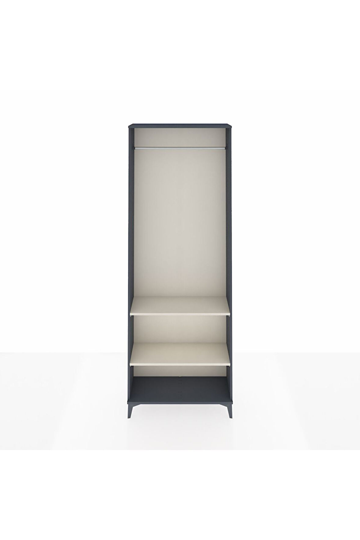 Arges Dolap 2 Raflı Tek Askılı 88x30x243 Antrasit-Aytaşı