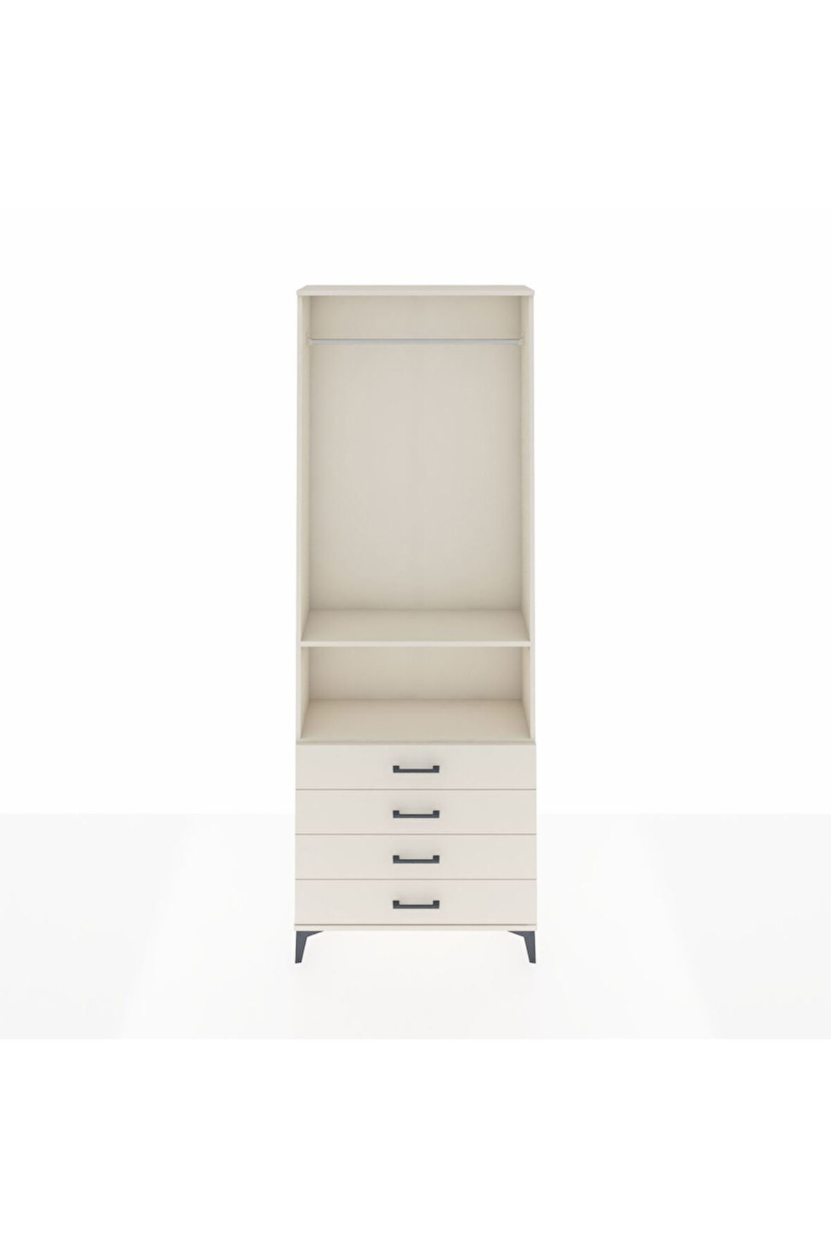 Arges Dolap 2 Raflı 4 Çekmeceli Tek Askılı 88x30x243 Aytaşı-Aytaşı