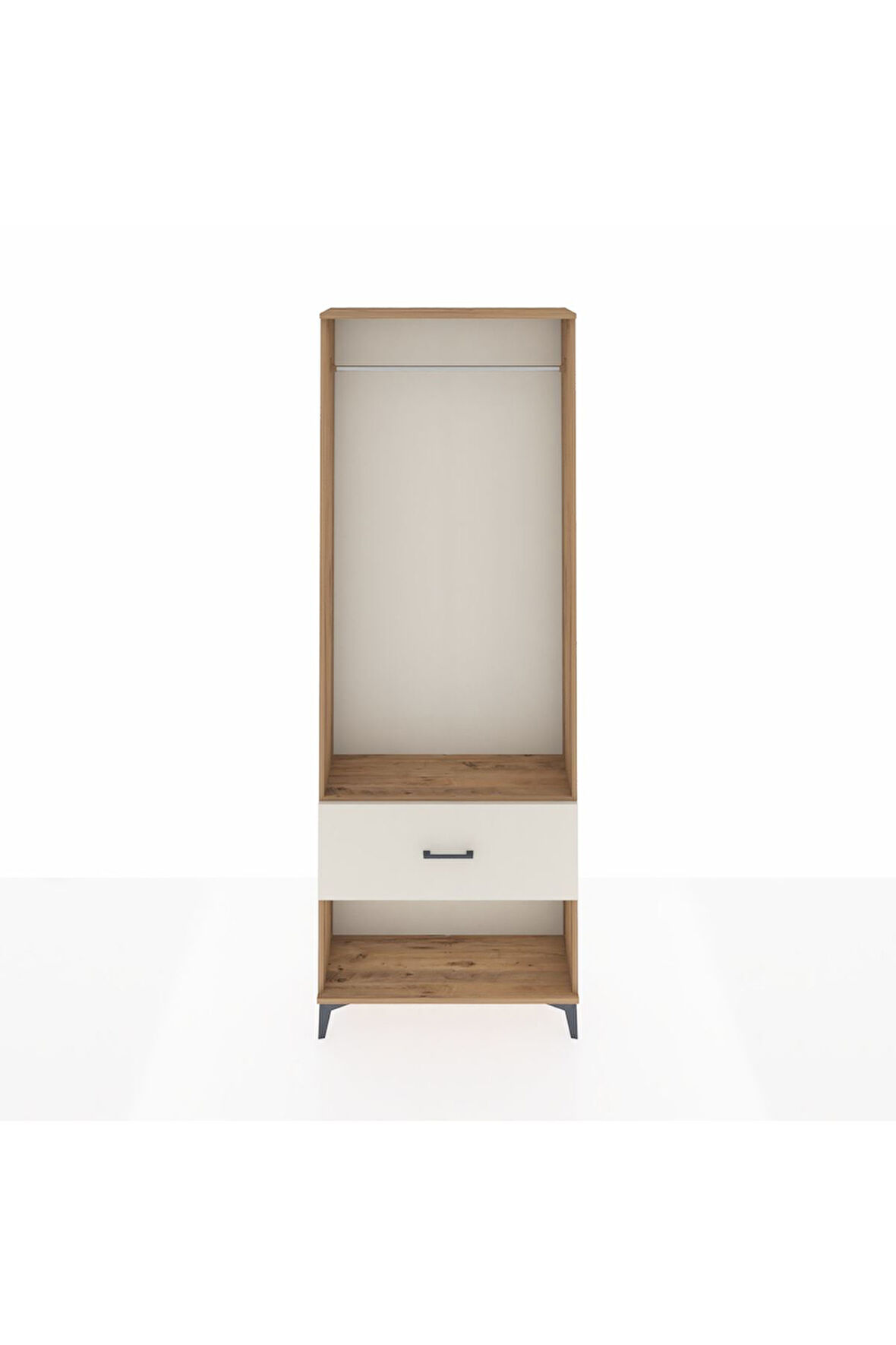 Arges Dolap Tek Raflı Tek Çekmeceli Tek Askılı 88x30x243 Çam-Aytaşı