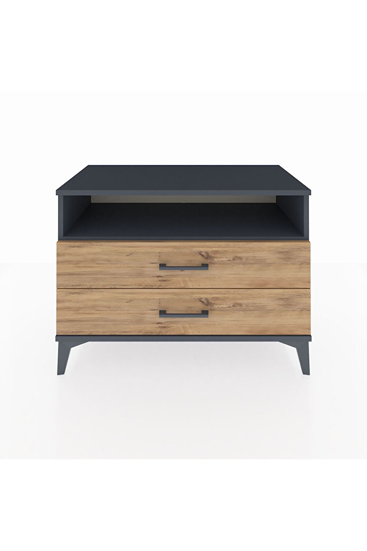 Hyperion Şifonyer Tek Raflı 2 Çekmeceli 88x44x64 Antrasit-Çam