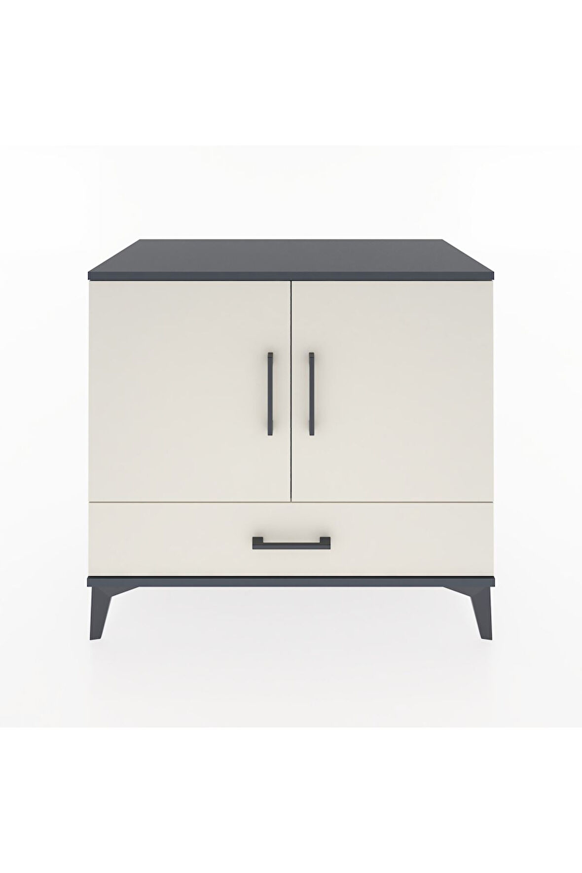 Hyperion Şifonyer 3 Raflı Tek Çekmeceli 2 Kapaklı 88x44x80 Antrasit-Aytaşı