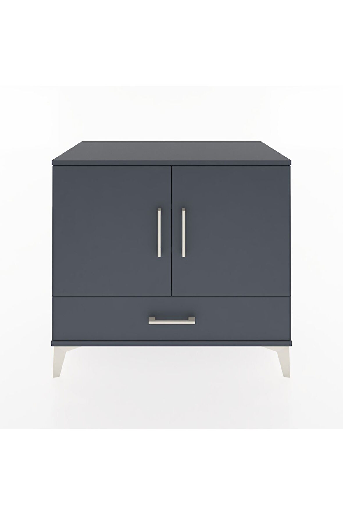 Hyperion Şifonyer 3 Raflı Tek Çekmeceli 2 Kapaklı 88x44x80 Antrasit-Antrasit