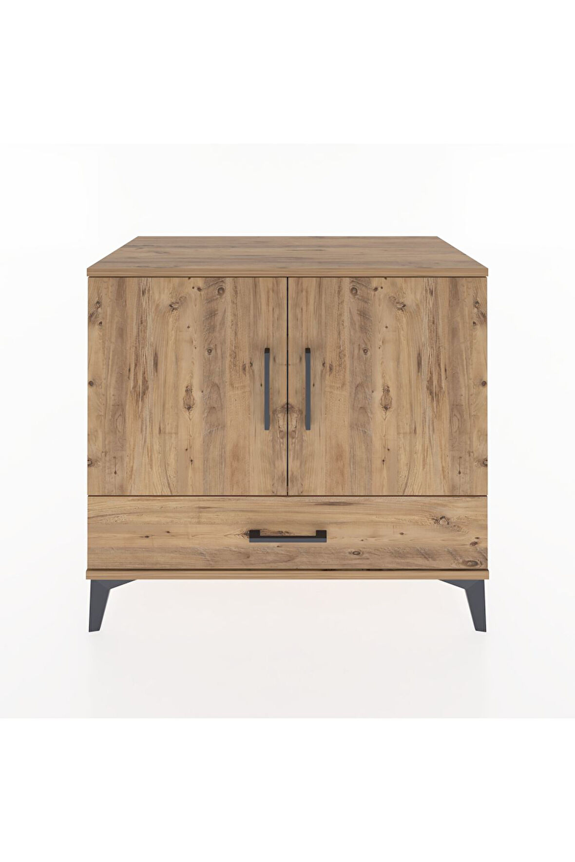 Hyperion Şifonyer 3 Raflı Tek Çekmeceli 2 Kapaklı 88x44x80 Çam-Çam