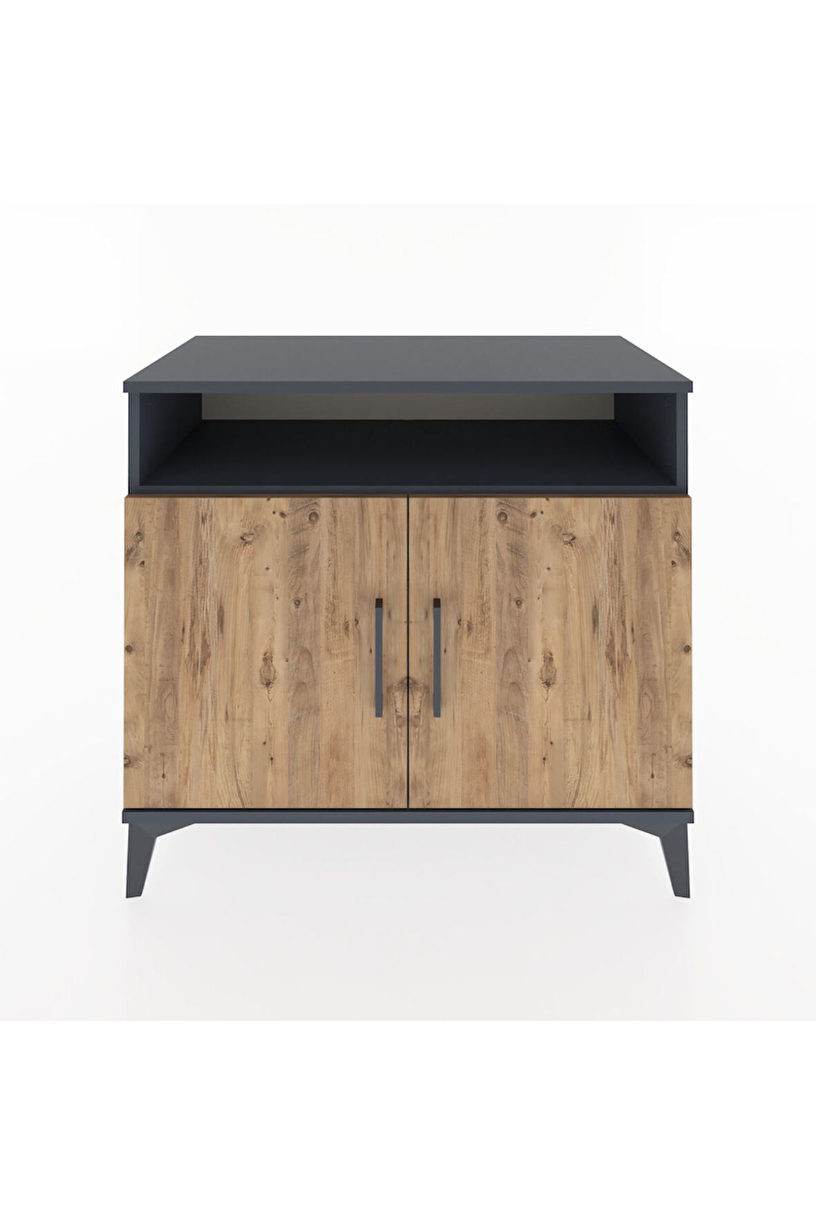 Hyperion Şifonyer Tek Raflı 2 Kapaklı 88x44x80 Antrasit-Çam