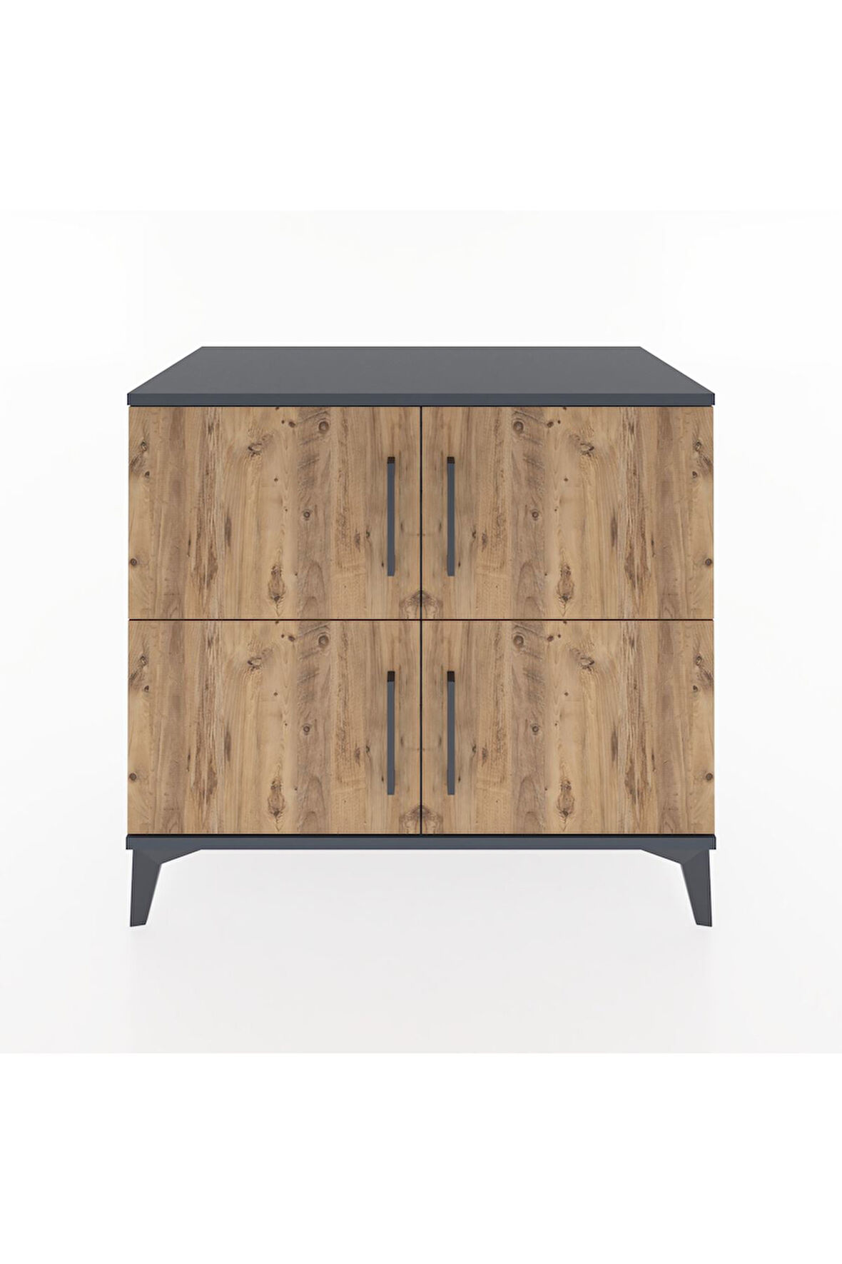 Hyperion Şifonyer 4 Raflı 4 Kapaklı 88x44x80 Antrasit-Çam