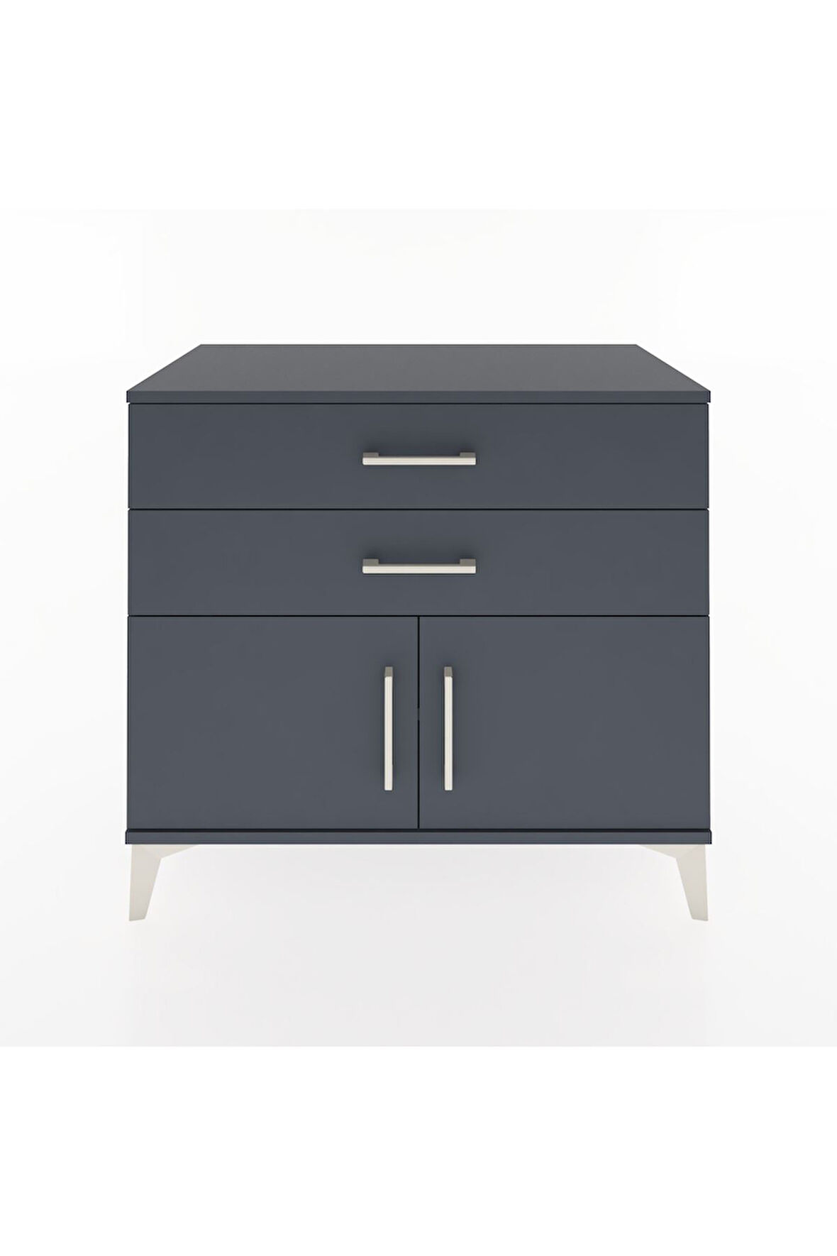 Hyperion Şifonyer Tek Raflı 2 Çekmeceli 2 Kapaklı 88x44x80 Antrasit-Antrasit