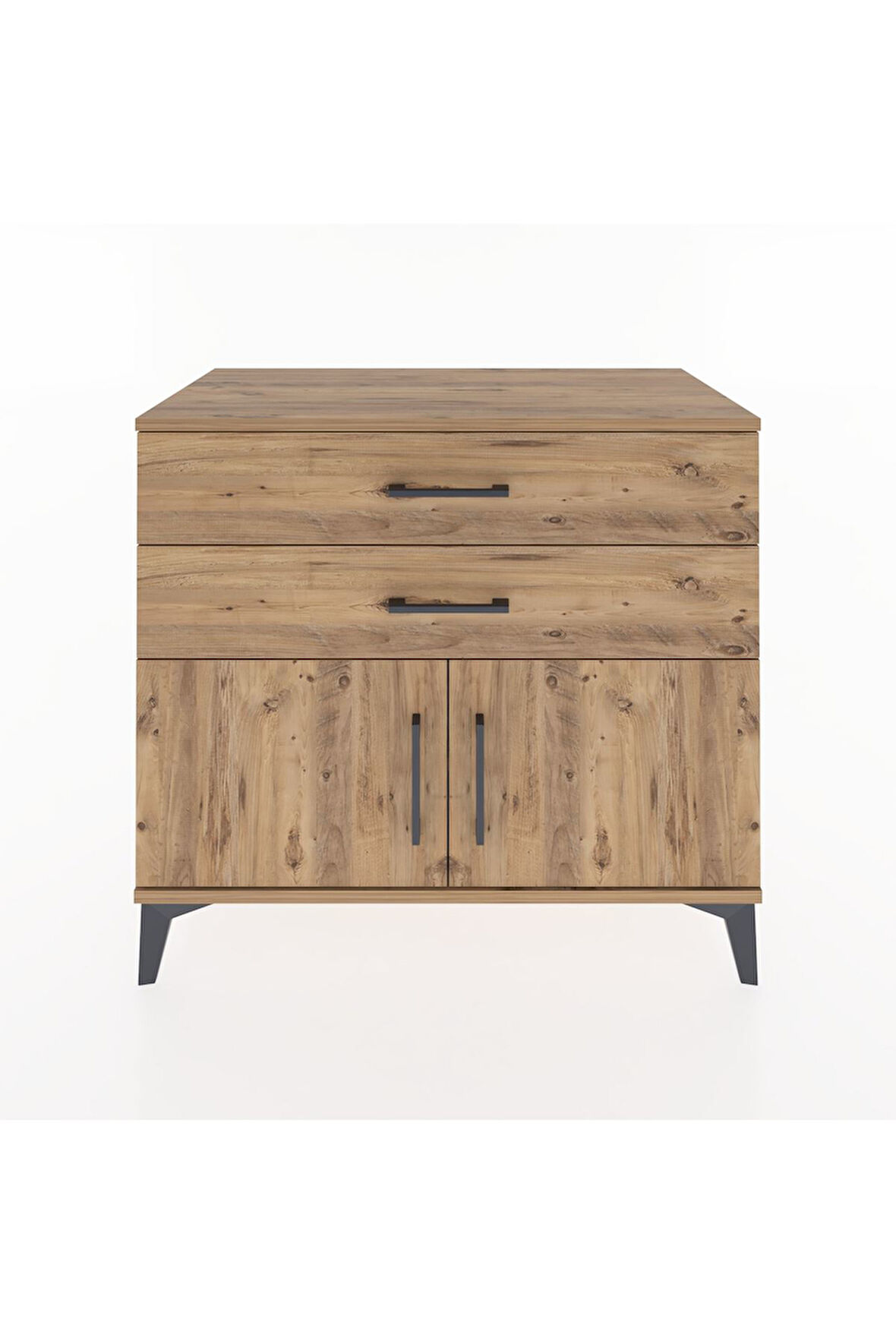 Hyperion Şifonyer Tek Raflı 2 Çekmeceli 2 Kapaklı 88x44x80 Çam-Çam