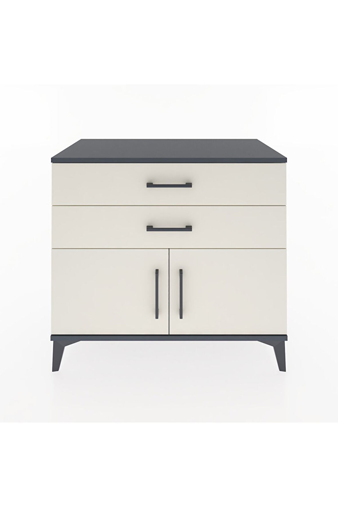 Hyperion Şifonyer 2 Çekmeceli 2 Kapaklı 88x44x80 Antrasit-Aytaşı