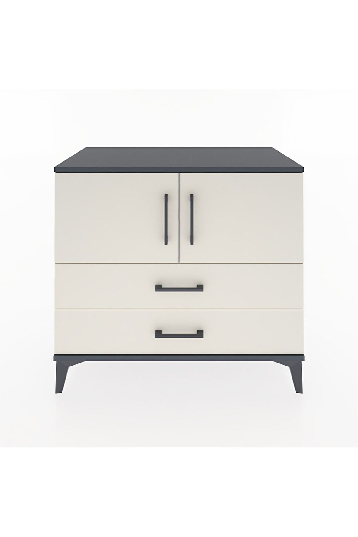 Hyperion Şifonyer 2 Raflı 2 Çekmeceli 2 Kapaklı 88x44x80 Antrasit-Aytaşı