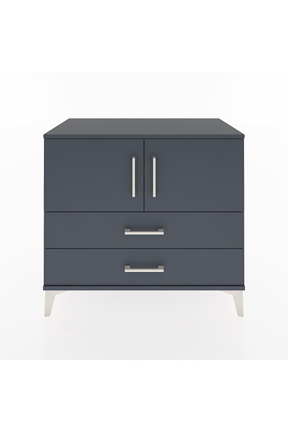 Hyperion Şifonyer 2 Raflı 2 Çekmeceli 2 Kapaklı 88x44x80 Antrasit-Antrasit