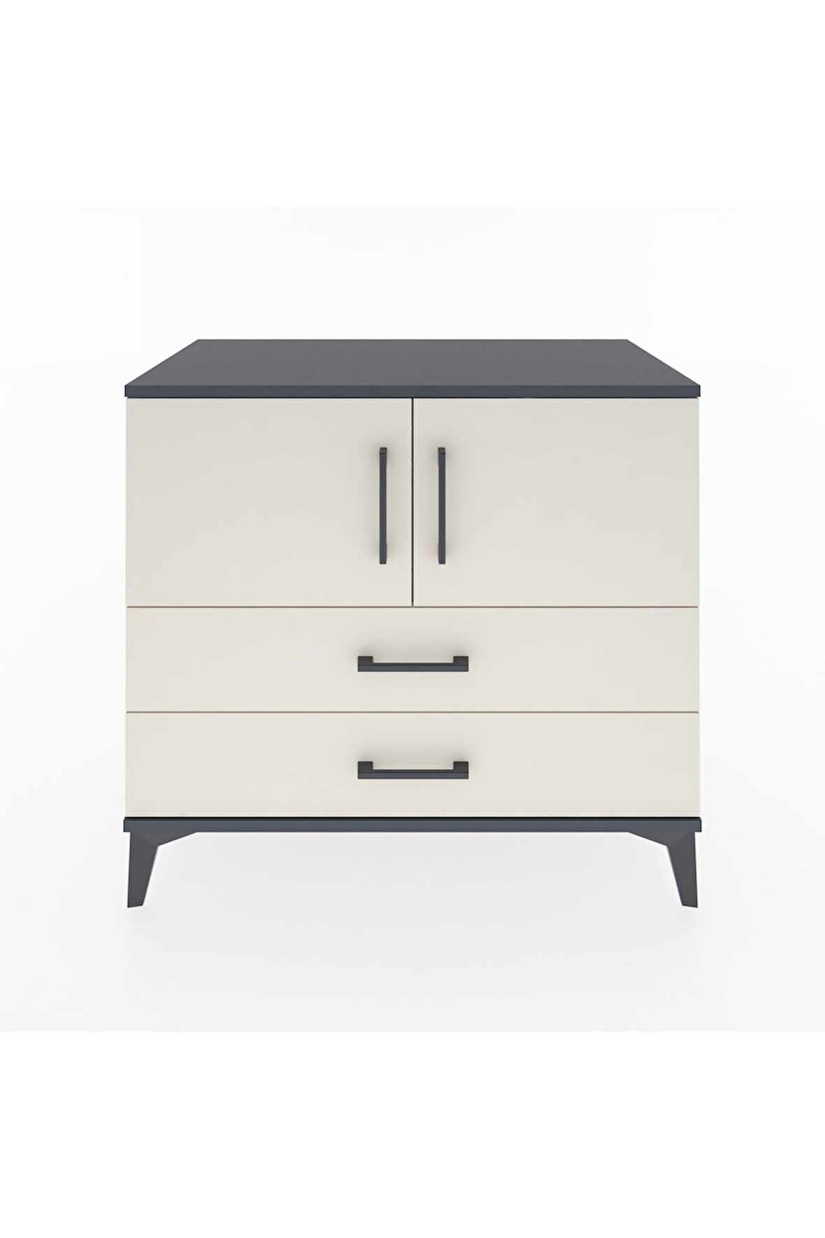 Hyperion Şifonyer Tek Raflı 2 Çekmeceli 2 Kapaklı 88x44x80 Antrasit-Aytaşı