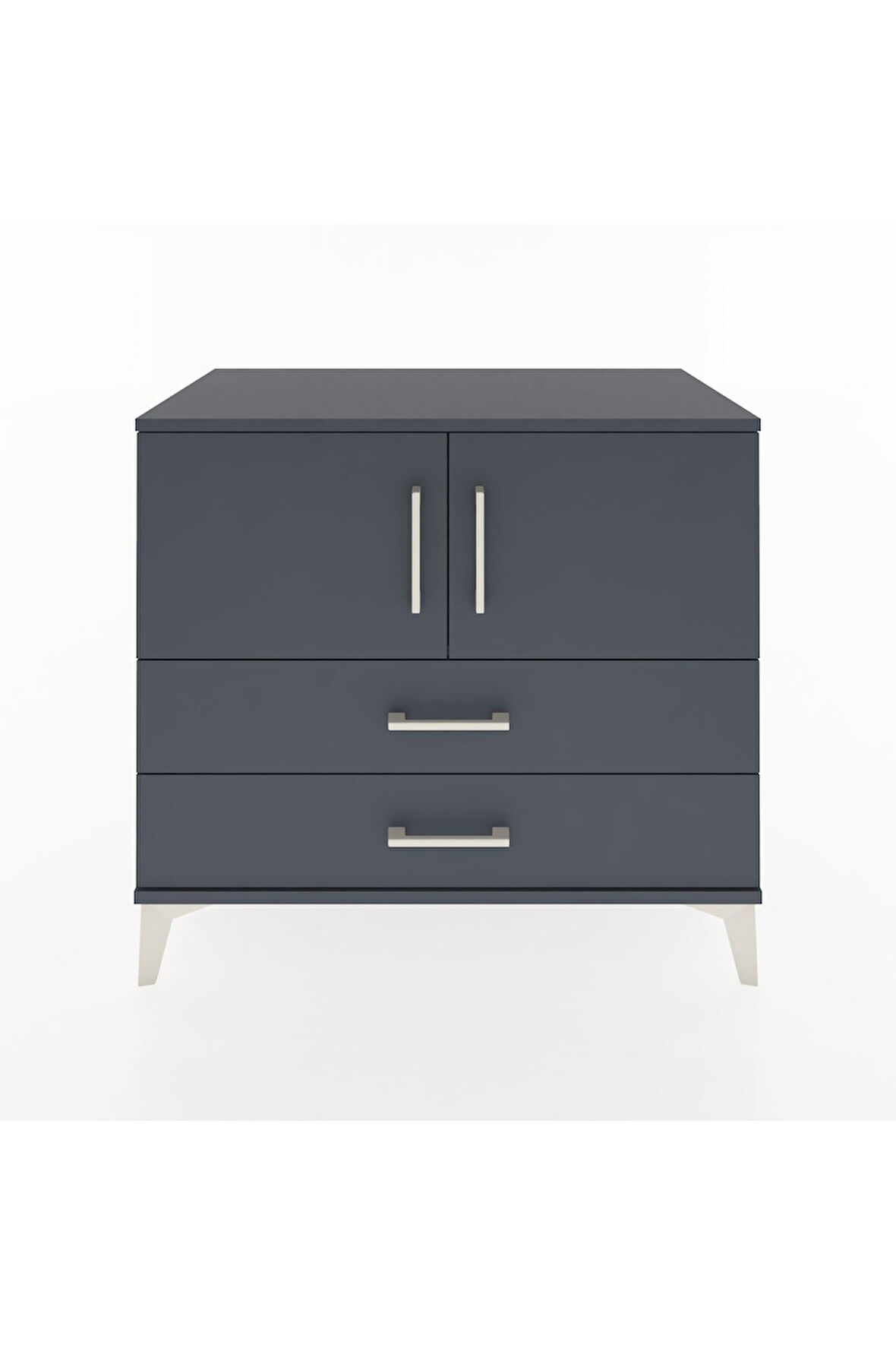 Hyperion Şifonyer Tek Raflı 2 Çekmeceli 2 Kapaklı 88x44x80 Antrasit-Antrasit