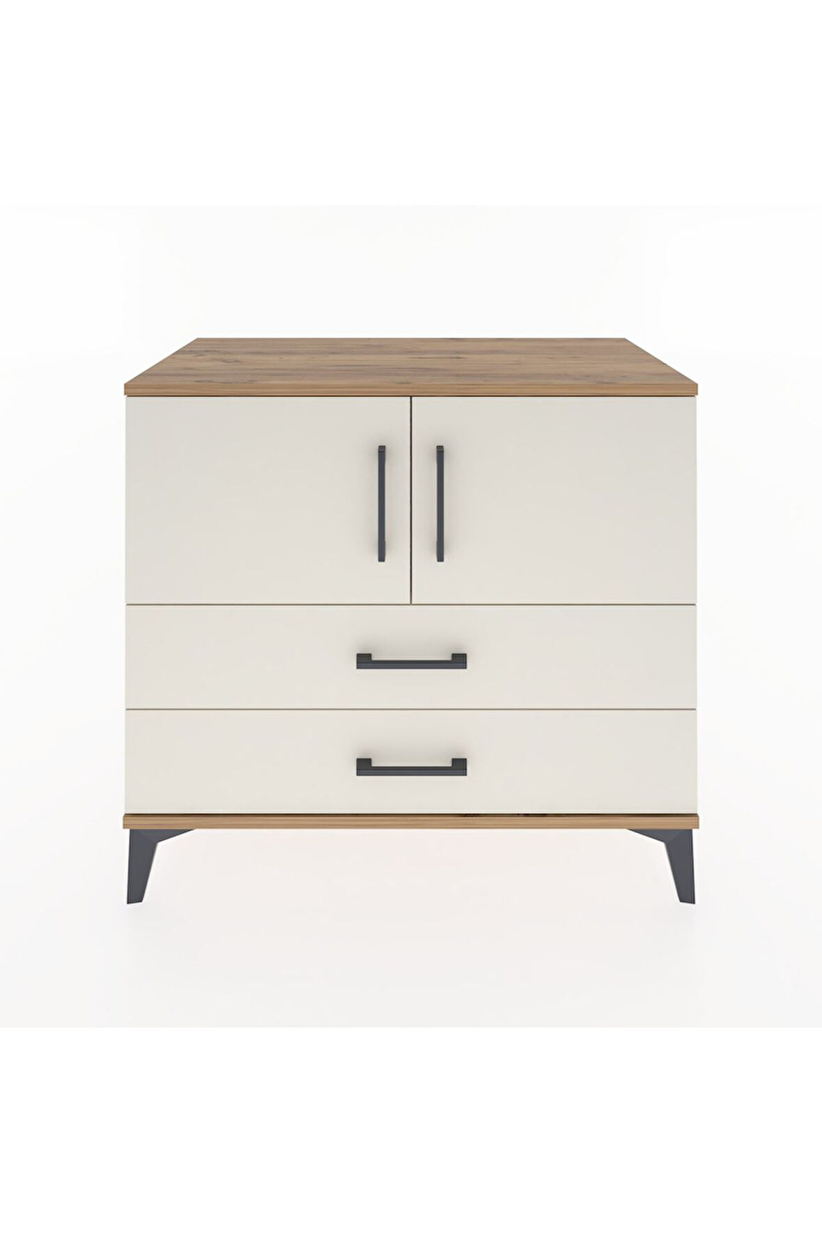 Hyperion Şifonyer Tek Raflı 2 Çekmeceli 2 Kapaklı 88x44x80 Çam-Aytaşı