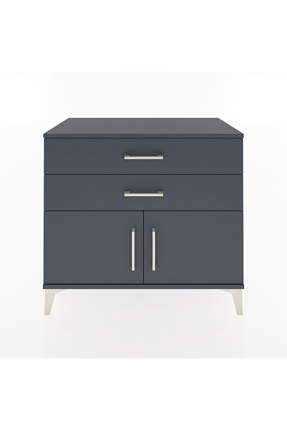 Hyperion Şifonyer Tek Raflı 2 Çekmeceli 2 Kapaklı 88x44x80 Antrasit-Antrasit