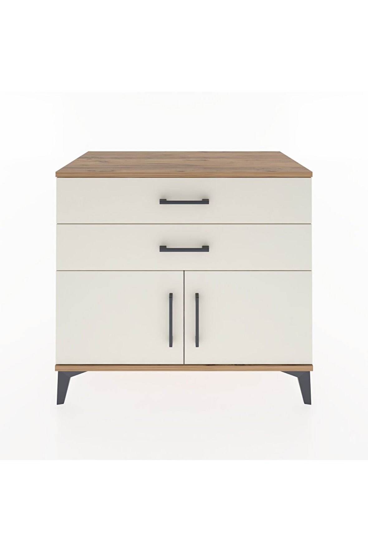 Hyperion Şifonyer Tek Raflı 2 Çekmeceli 2 Kapaklı 88x44x80 Çam-Aytaşı