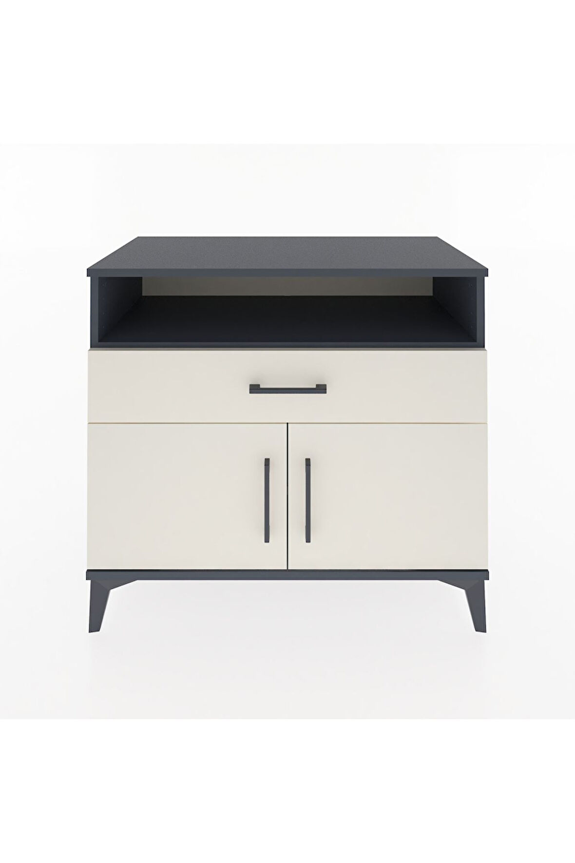 Hyperion Şifonyer 2 Raflı Tek Çekmeceli 2 Kapaklı 88x44x80 Antrasit-Aytaşı