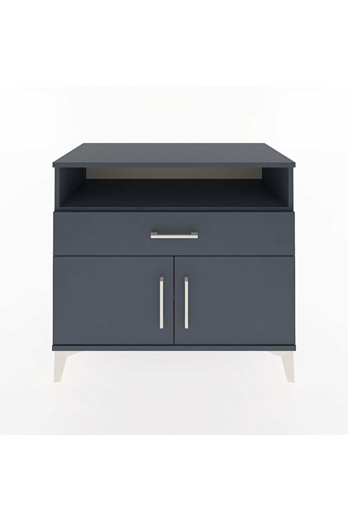 Hyperion Şifonyer 2 Raflı Tek Çekmeceli 2 Kapaklı 88x44x80 Antrasit-Antrasit