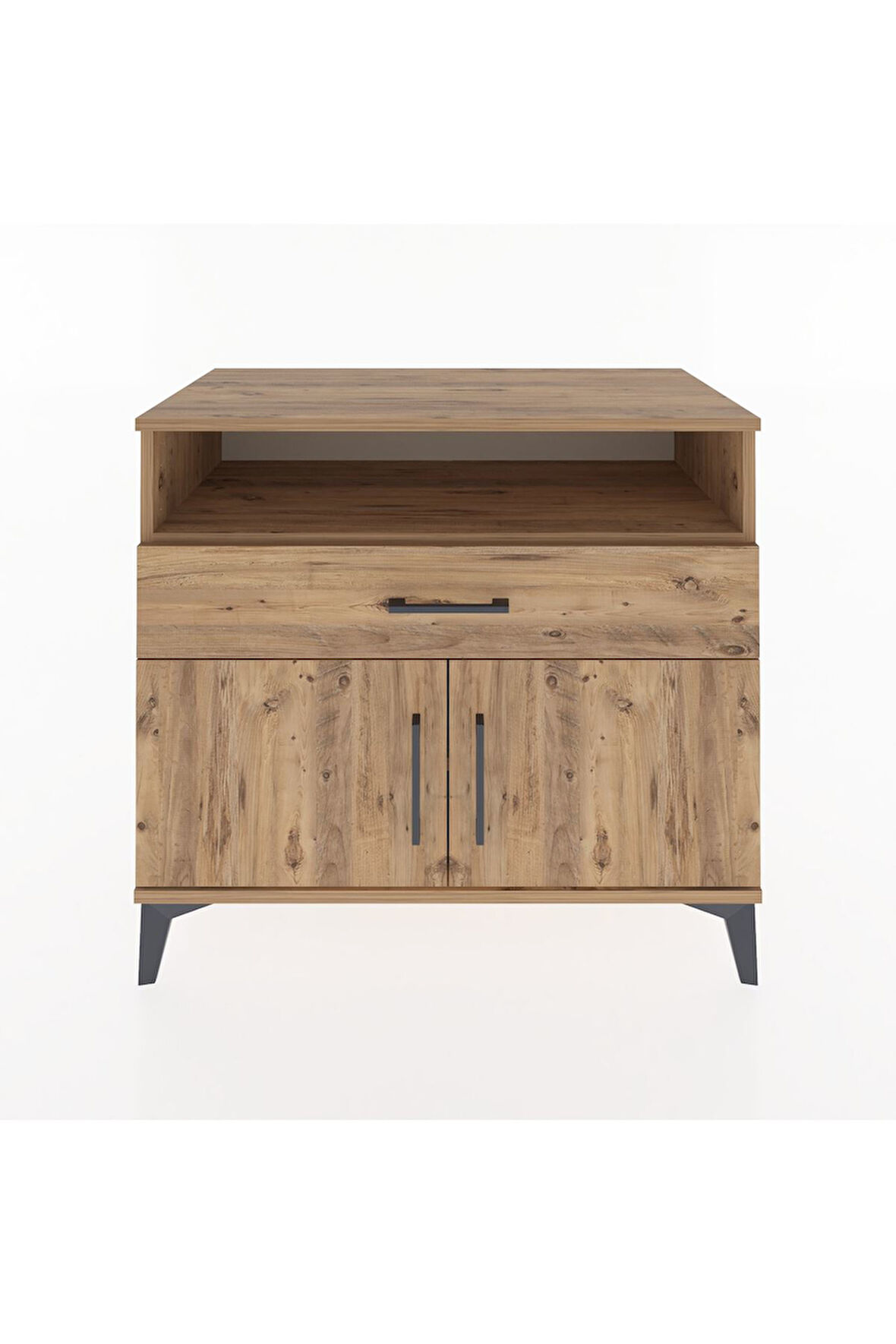 Hyperion Şifonyer 2 Raflı Tek Çekmeceli 2 Kapaklı 88x44x80 Çam-Çam