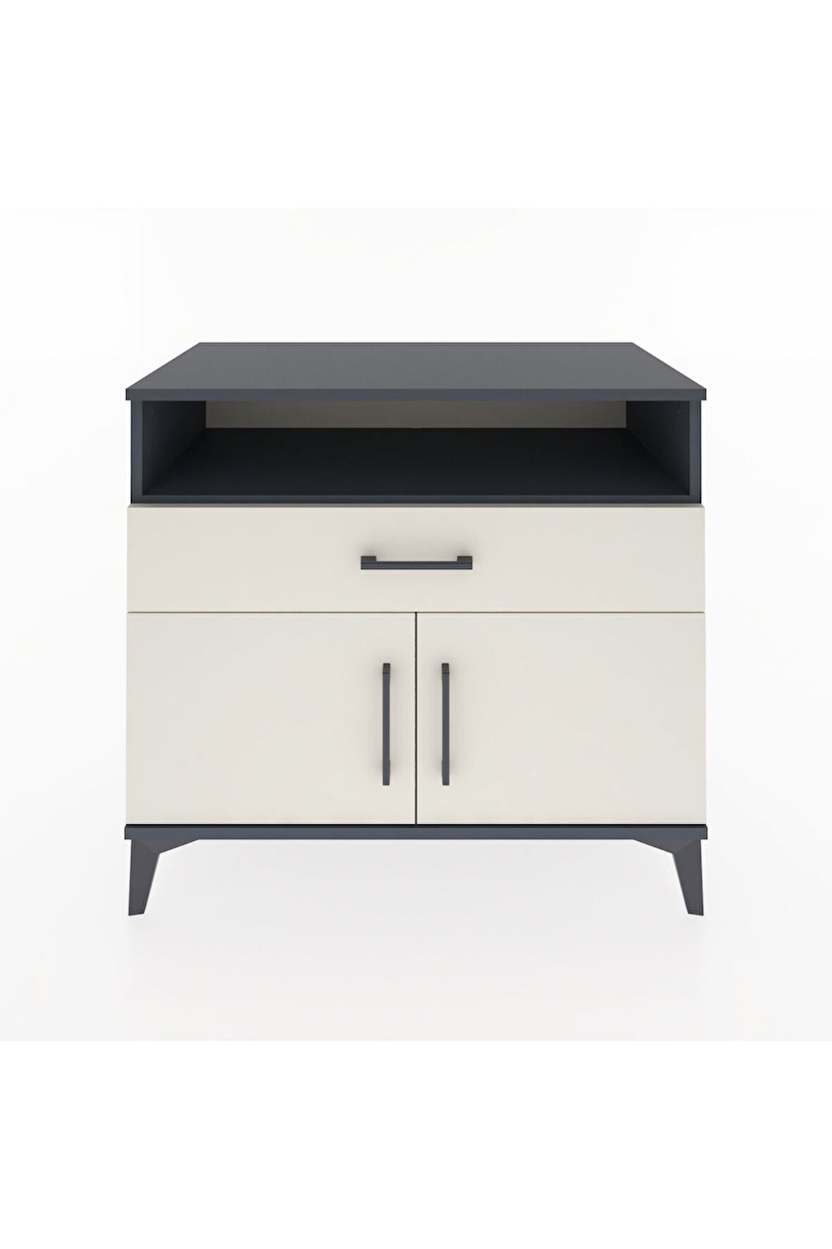 Hyperion Şifonyer Tek Raflı Tek Çekmeceli 2 Kapaklı 88x44x80 Antrasit-Aytaşı