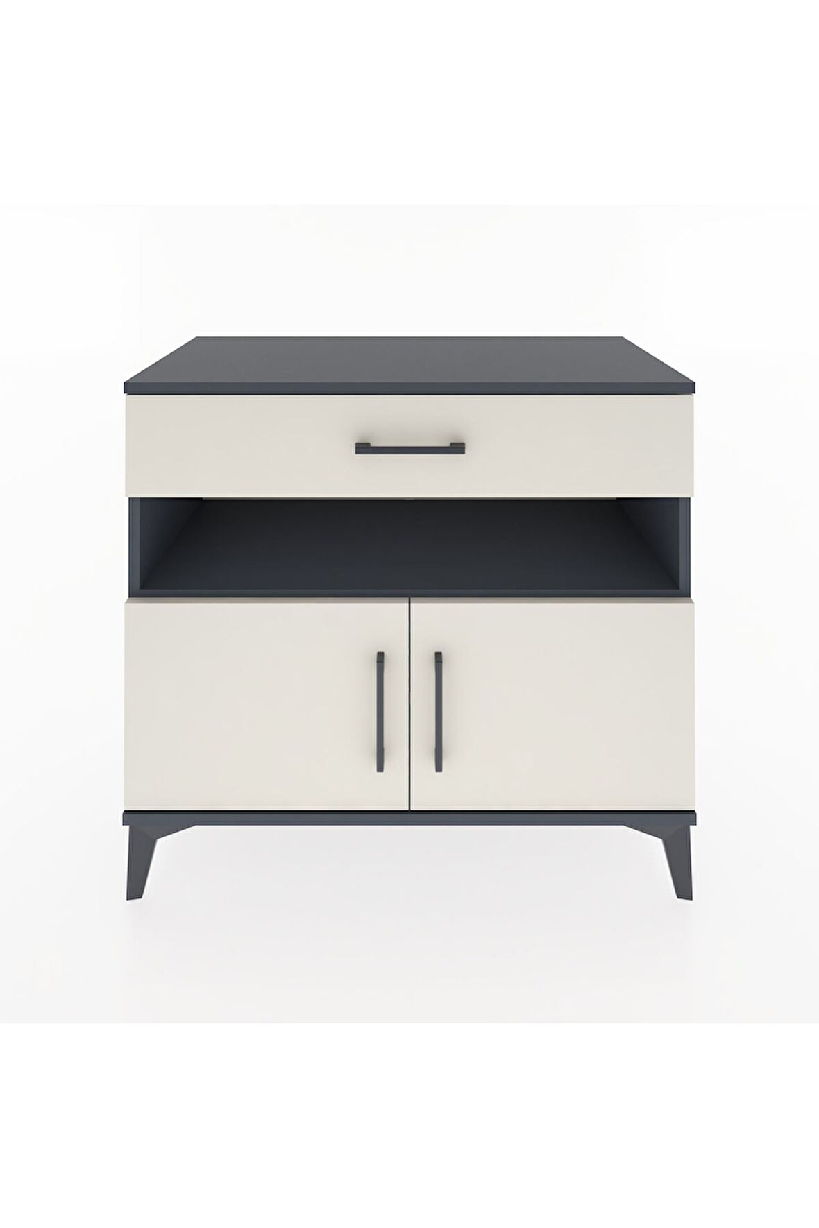 Hyperion Şifonyer 2 Raflı Tek Çekmeceli 2 Kapaklı 88x44x80 Antrasit-Aytaşı