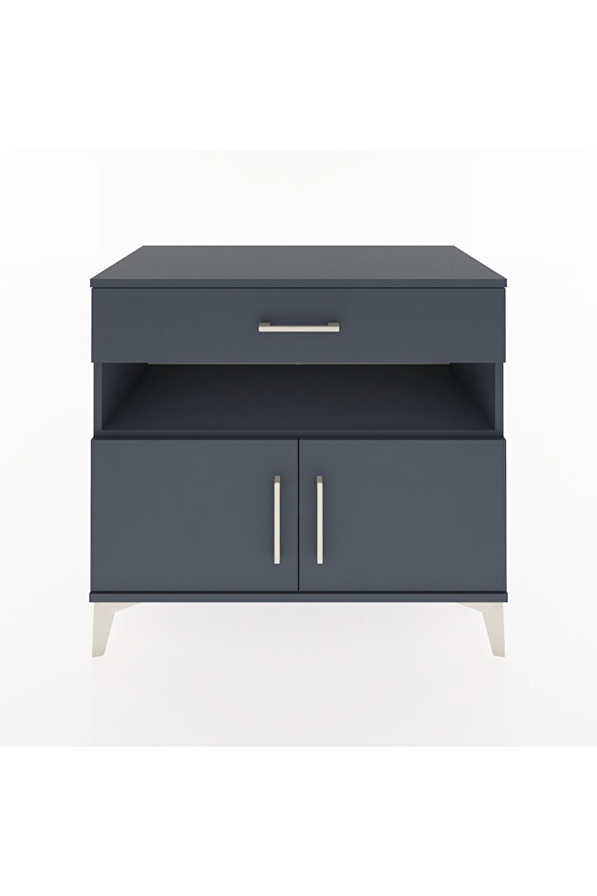 Hyperion Şifonyer 2 Raflı Tek Çekmeceli 2 Kapaklı 88x44x80 Antrasit-Antrasit