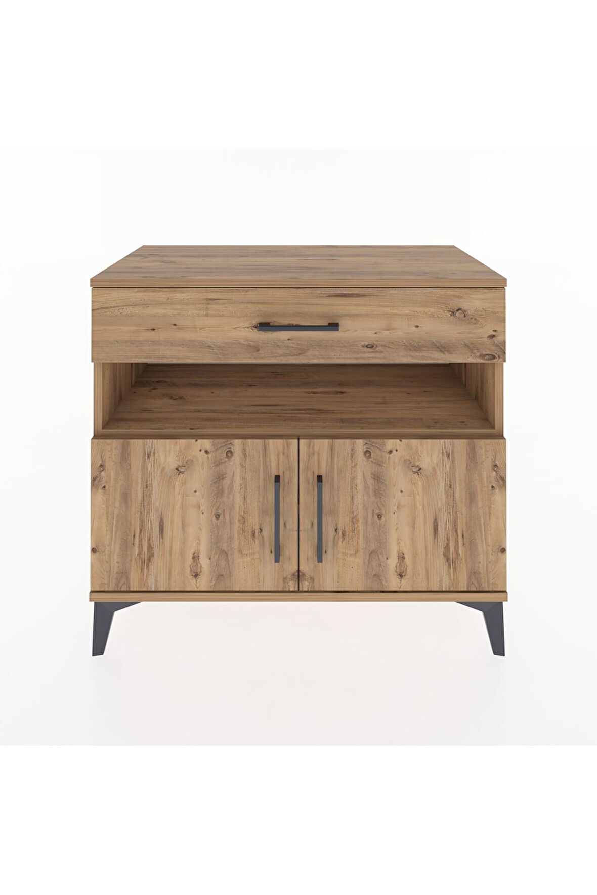 Hyperion Şifonyer 2 Raflı Tek Çekmeceli 2 Kapaklı 88x44x80 Çam-Çam