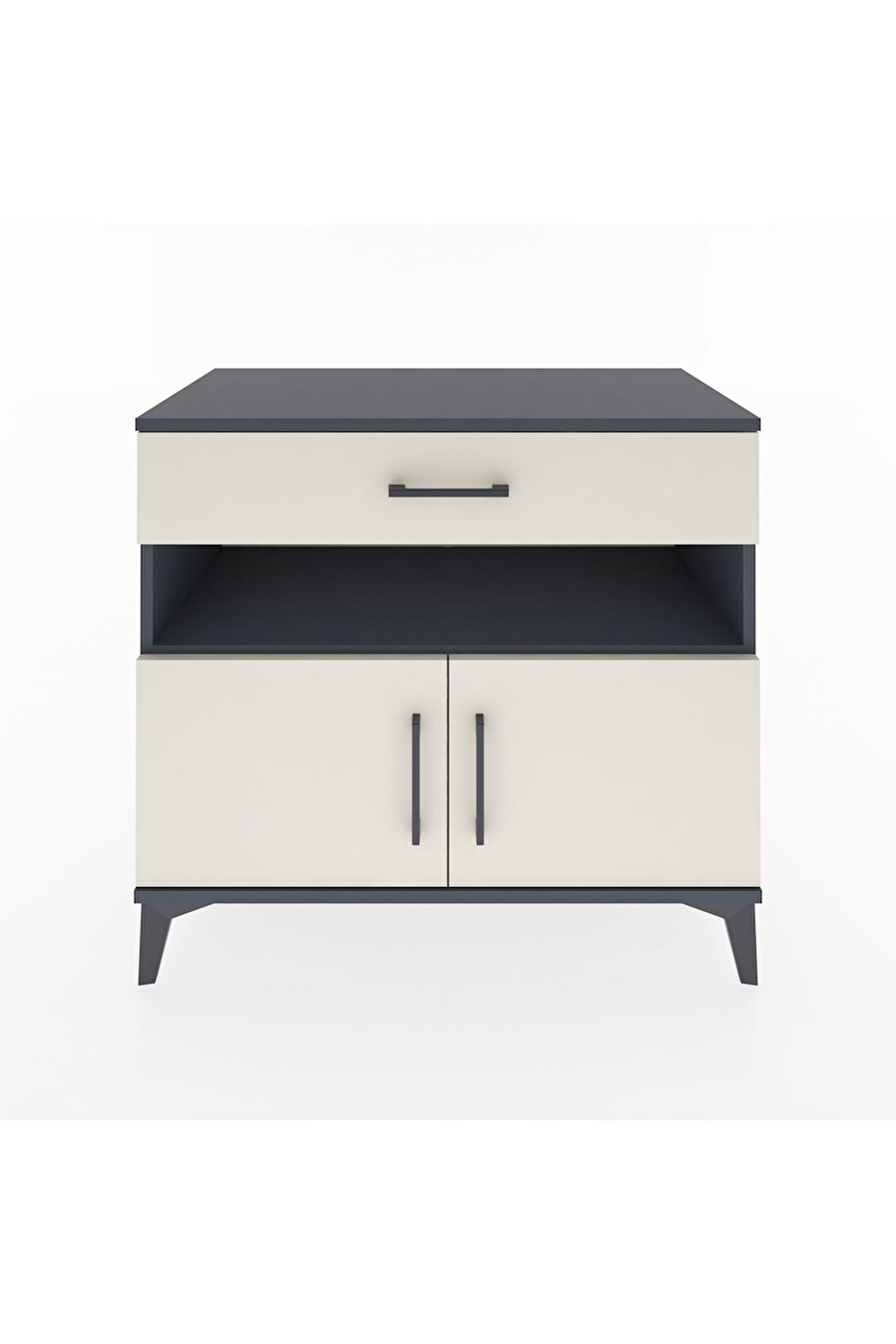 Hyperion Şifonyer Tek Raflı Tek Çekmeceli 2 Kapaklı 88x44x80 Antrasit-Aytaşı