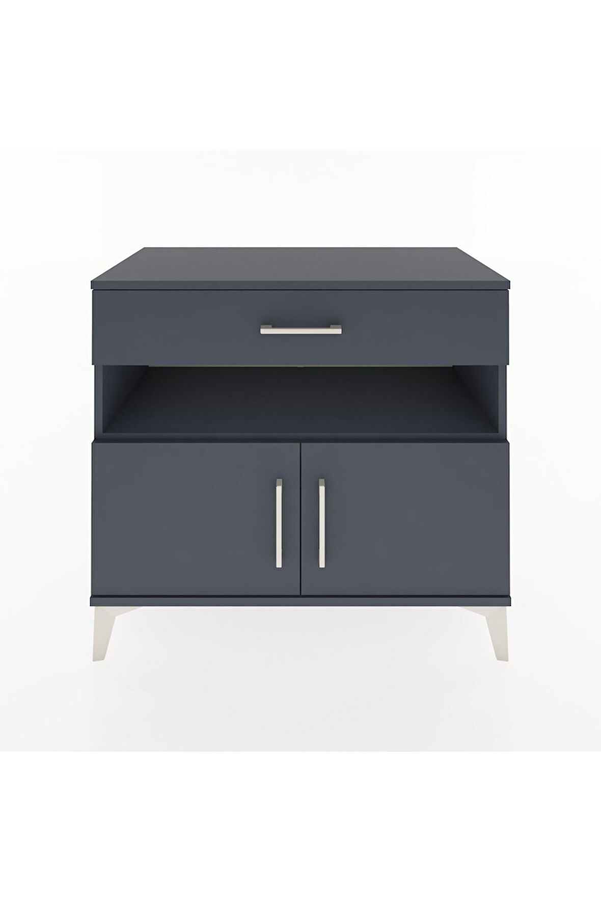 Hyperion Şifonyer Tek Raflı Tek Çekmeceli 2 Kapaklı 88x44x80 Antrasit-Antrasit