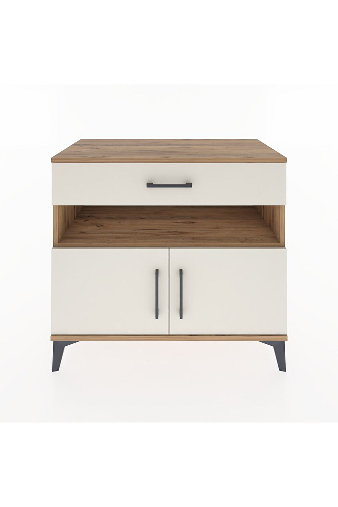 Hyperion Şifonyer Tek Raflı Tek Çekmeceli 2 Kapaklı 88x44x80 Çam-Aytaşı