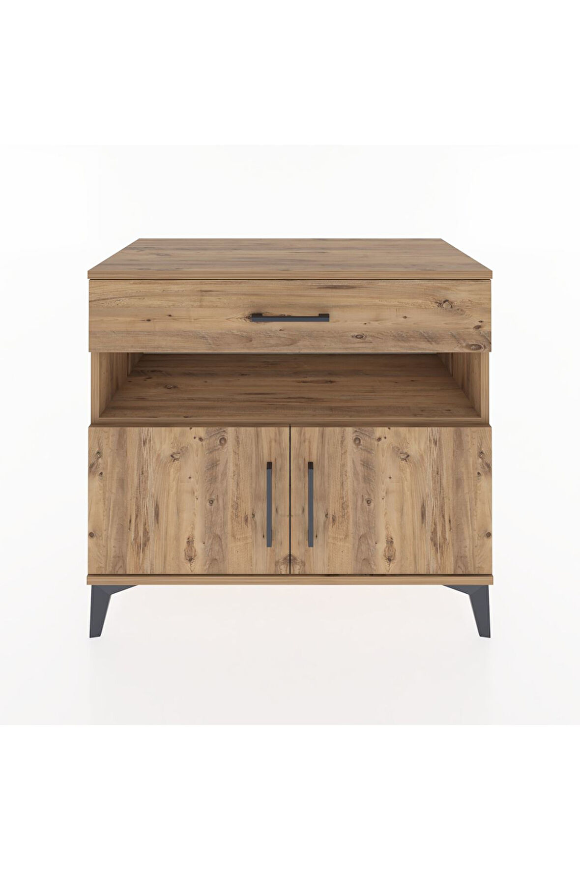 Hyperion Şifonyer Tek Raflı Tek Çekmeceli 2 Kapaklı 88x44x80 Çam-Çam