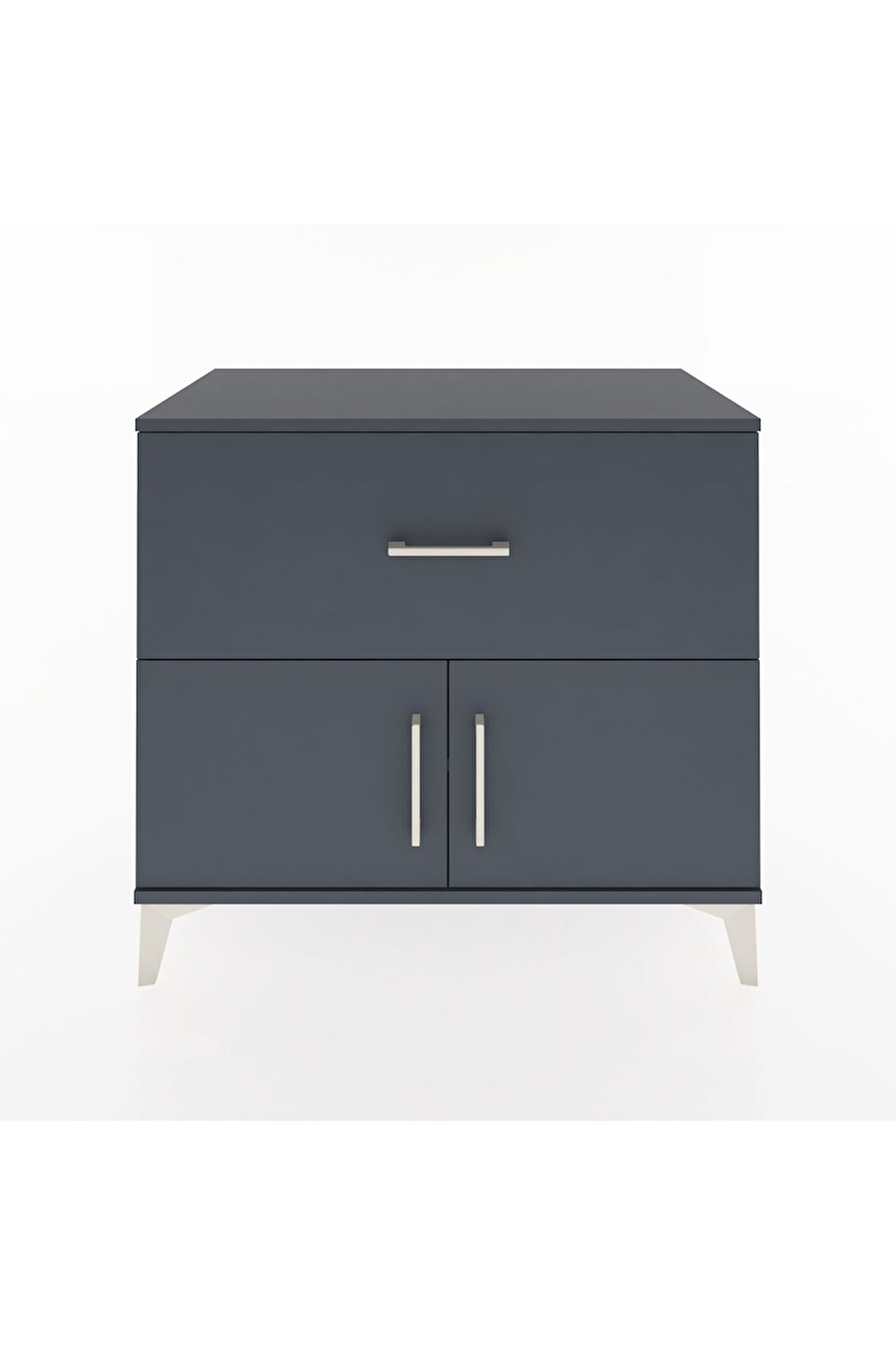 Hyperion Şifonyer Tek Raflı Tek Çekmeceli 2 Kapaklı 88x44x80 Antrasit-Antrasit