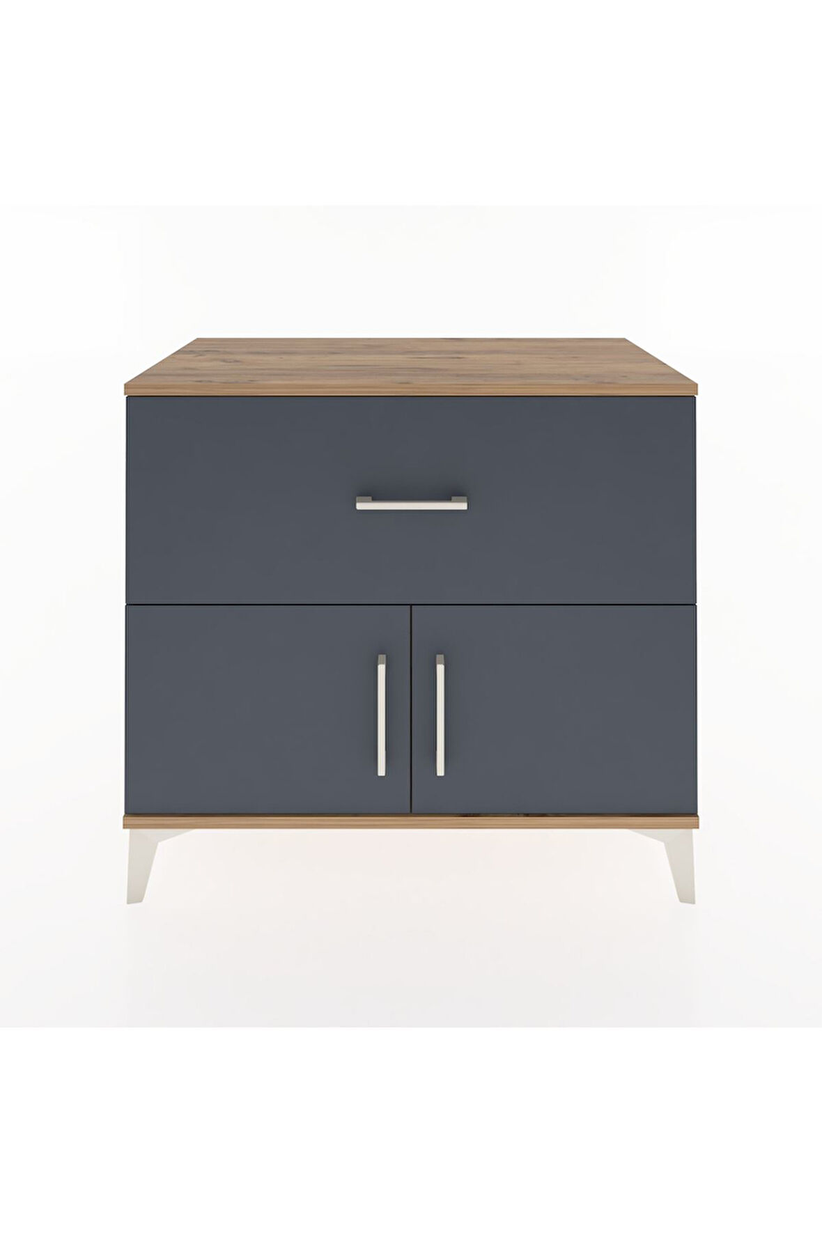 Hyperion Şifonyer Tek Çekmeceli 2 Kapaklı 88x44x80 Çam-Antrasit