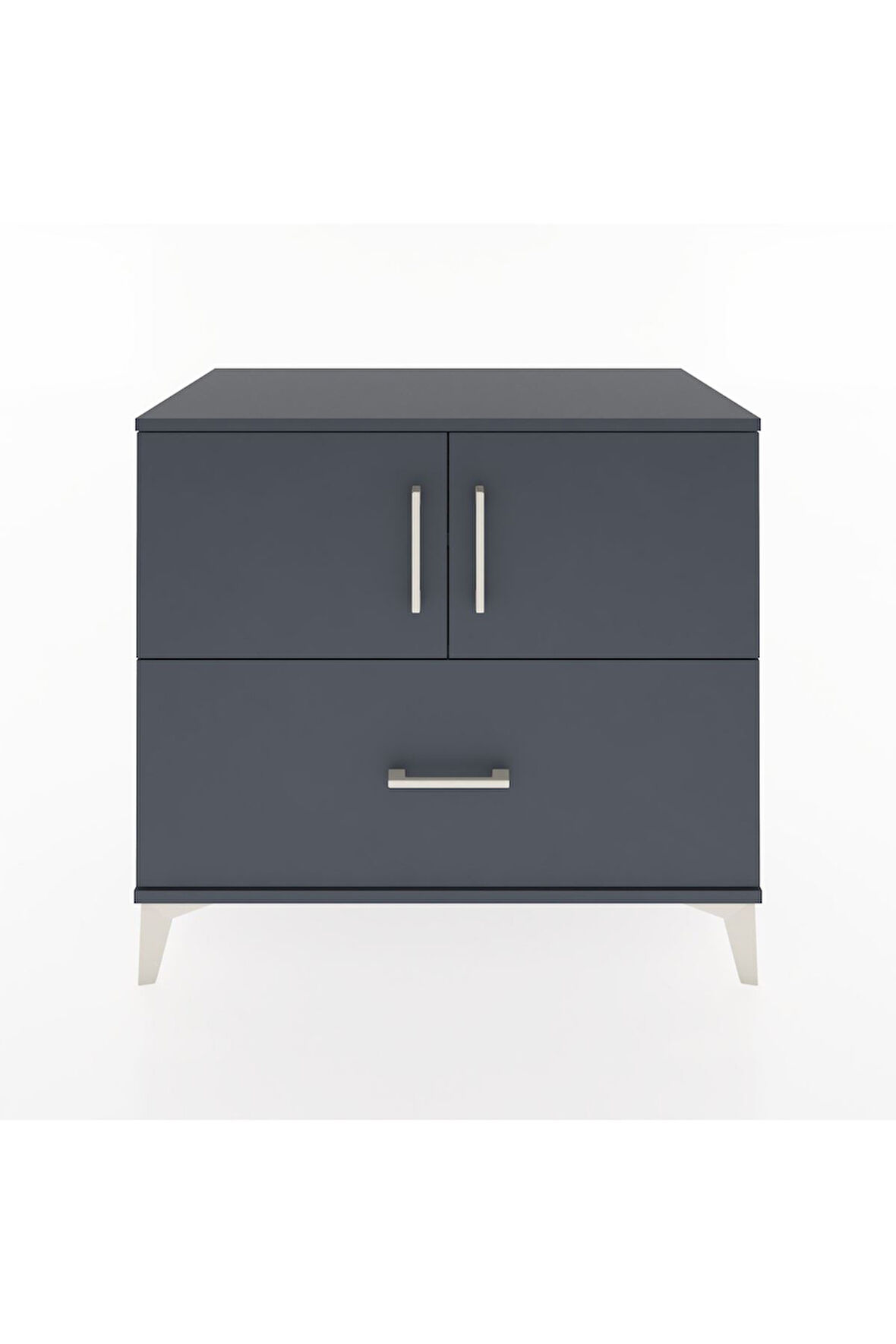 Hyperion Şifonyer 2 Raflı Tek Çekmeceli 2 Kapaklı 88x44x80 Antrasit-Antrasit