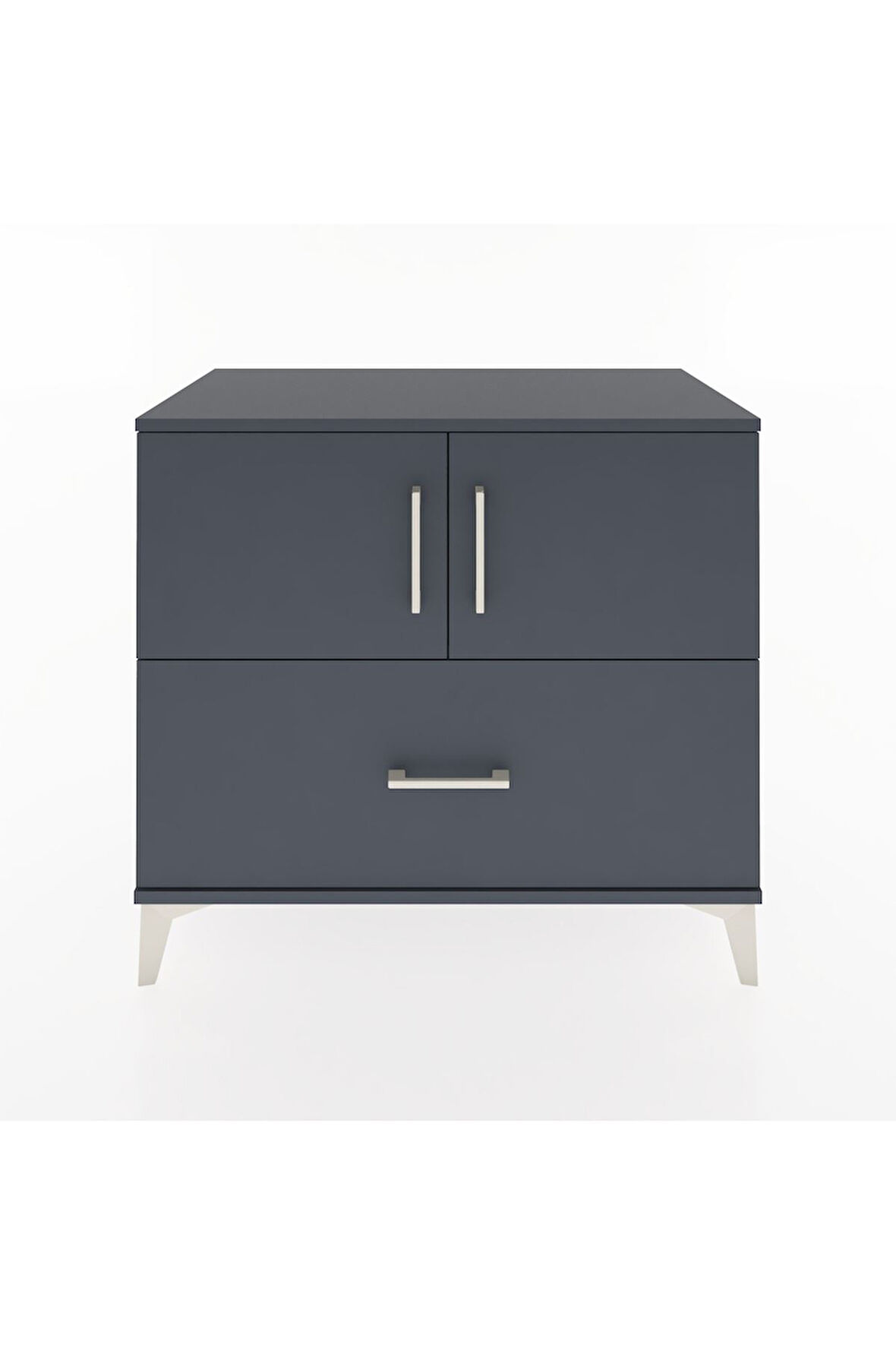 Hyperion Şifonyer Tek Raflı Tek Çekmeceli 2 Kapaklı 88x44x80 Antrasit-Antrasit