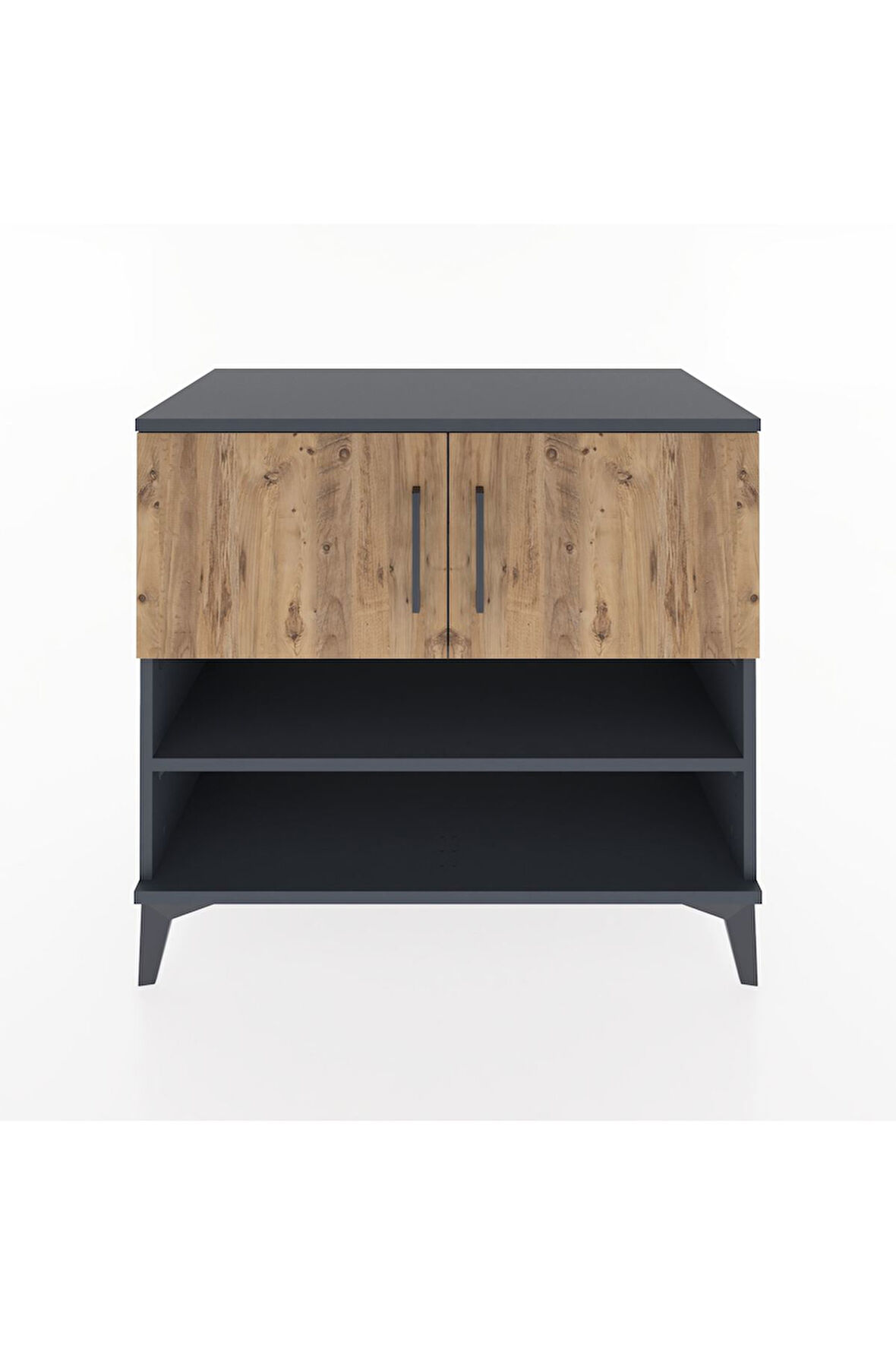 Hyperion Şifonyer 3 Raflı 2 Kapaklı 88x44x80 Antrasit-Çam