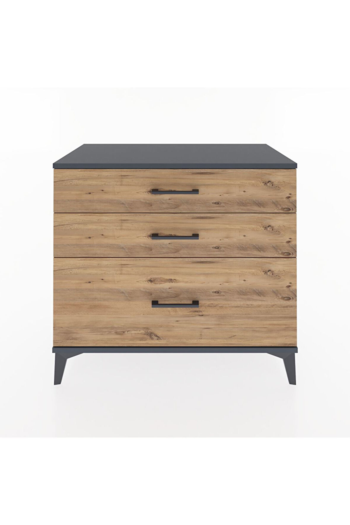 Hyperion Şifonyer 3 Çekmeceli 88x44x80 Antrasit-Çam