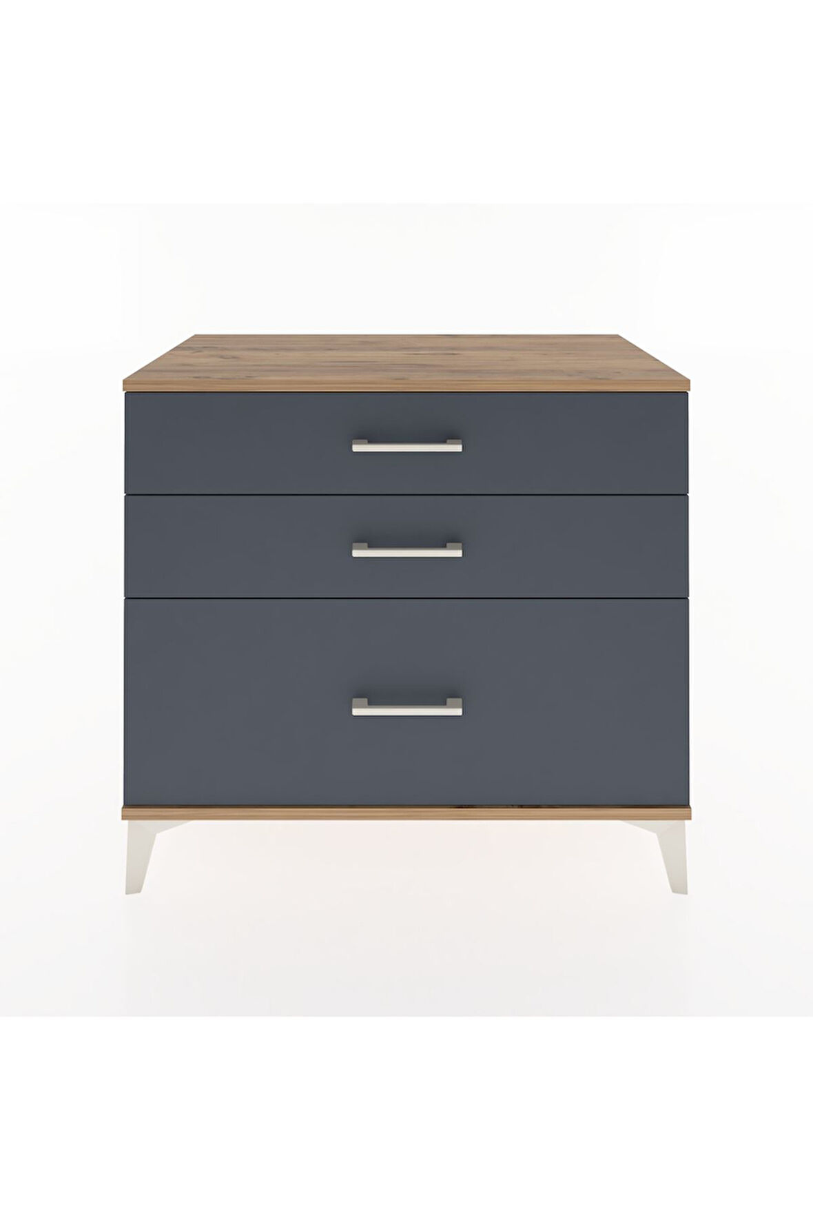 Hyperion Şifonyer 3 Çekmeceli 88x44x80 Çam-Antrasit