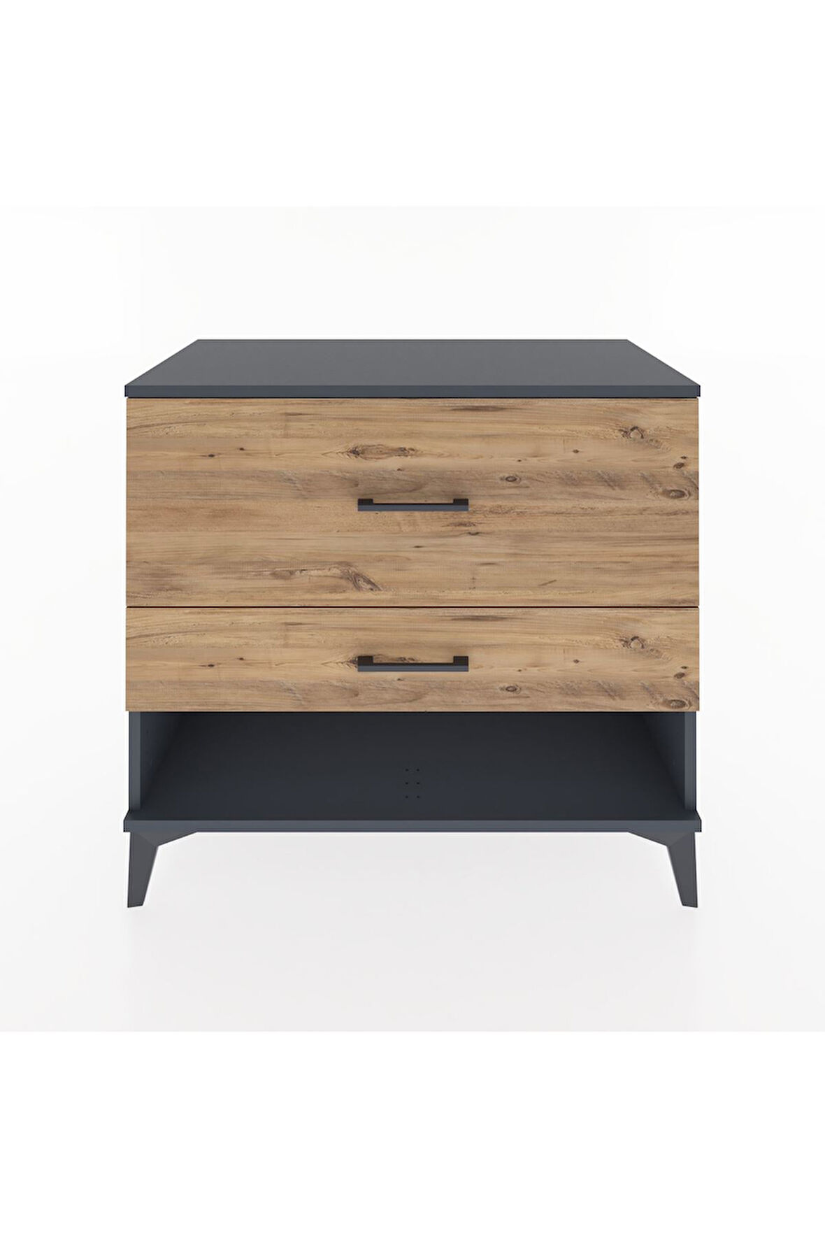 Hyperion Şifonyer 2 Çekmeceli 88x44x80 Antrasit-Çam