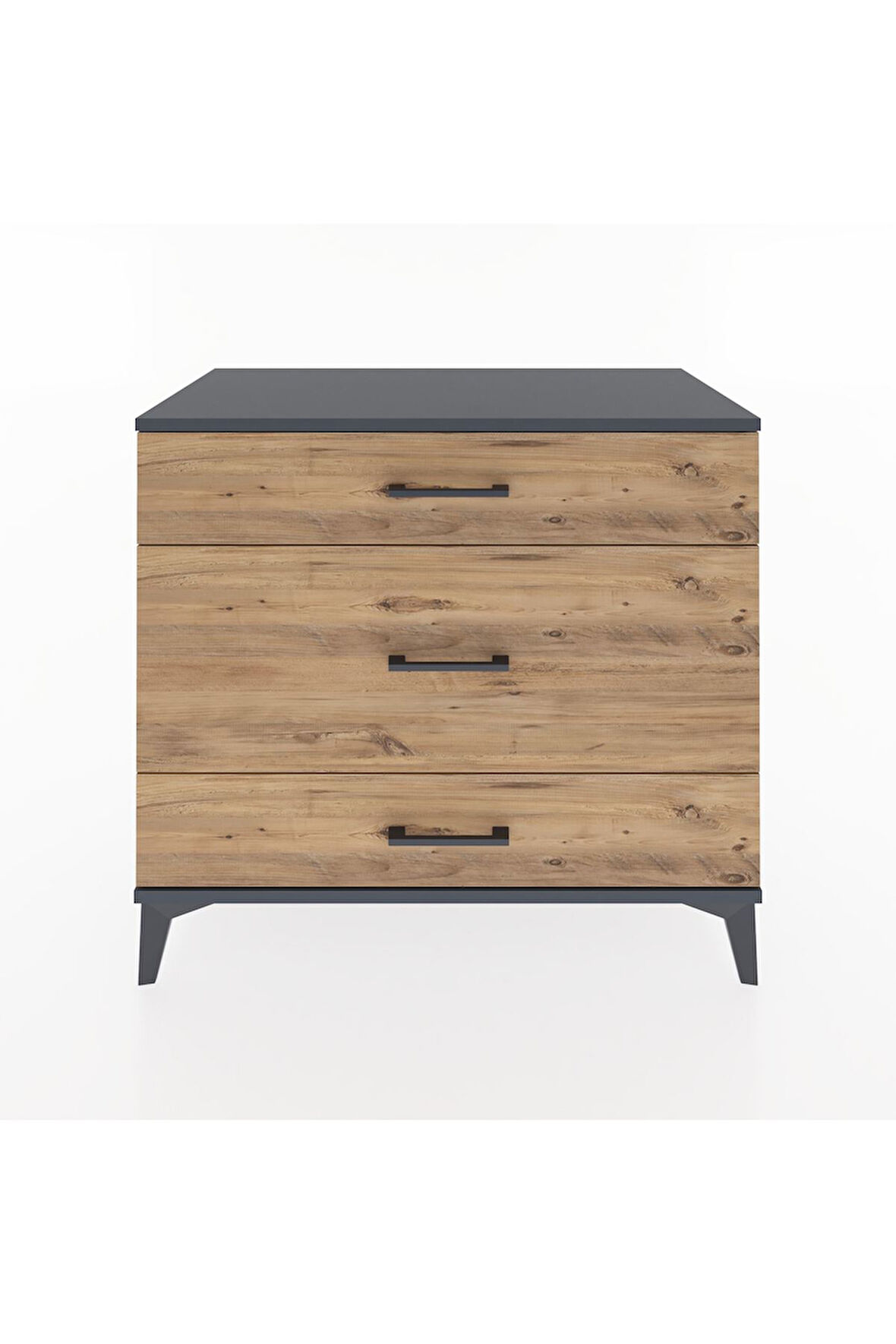 Hyperion Şifonyer 3 Çekmeceli 88x44x80 Antrasit-Çam