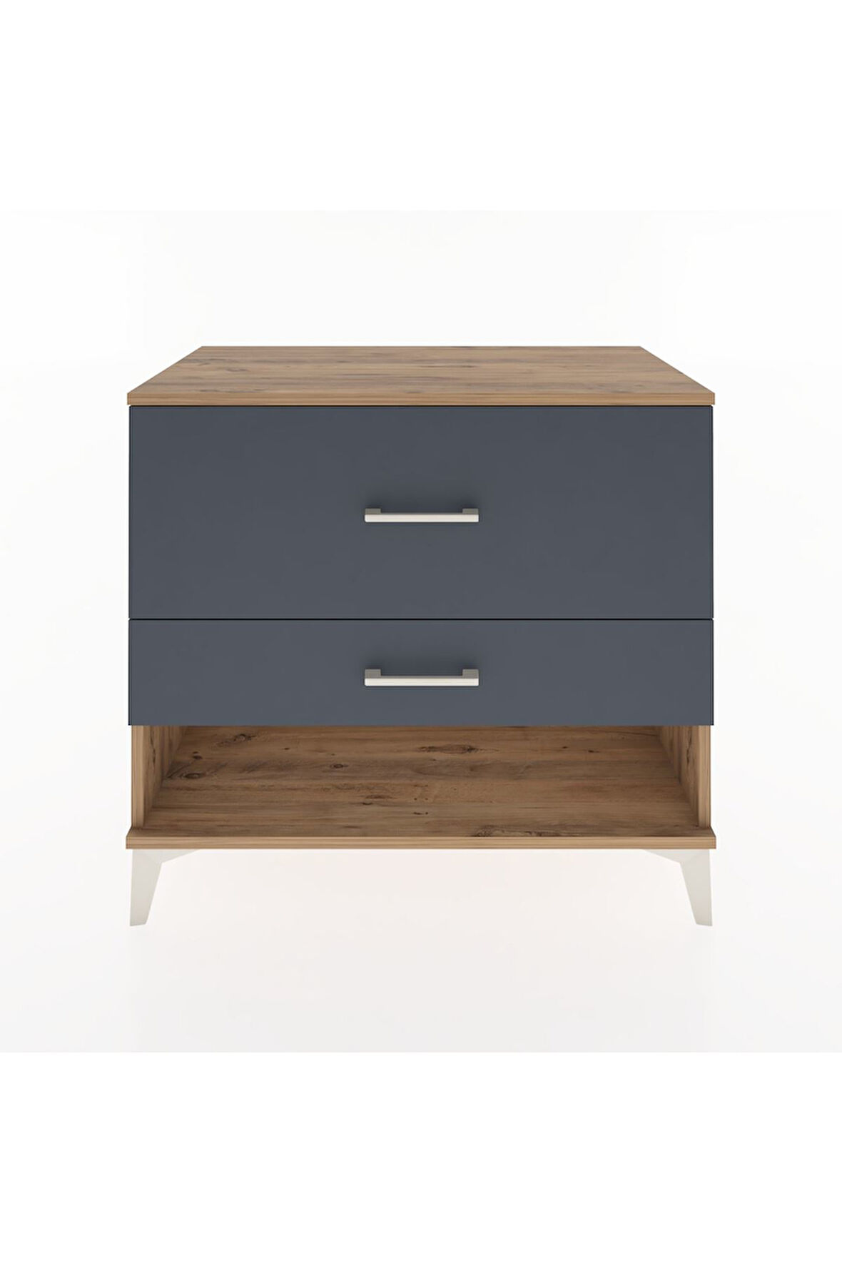 Hyperion Şifonyer 2 Çekmeceli 88x44x80 Çam-Antrasit