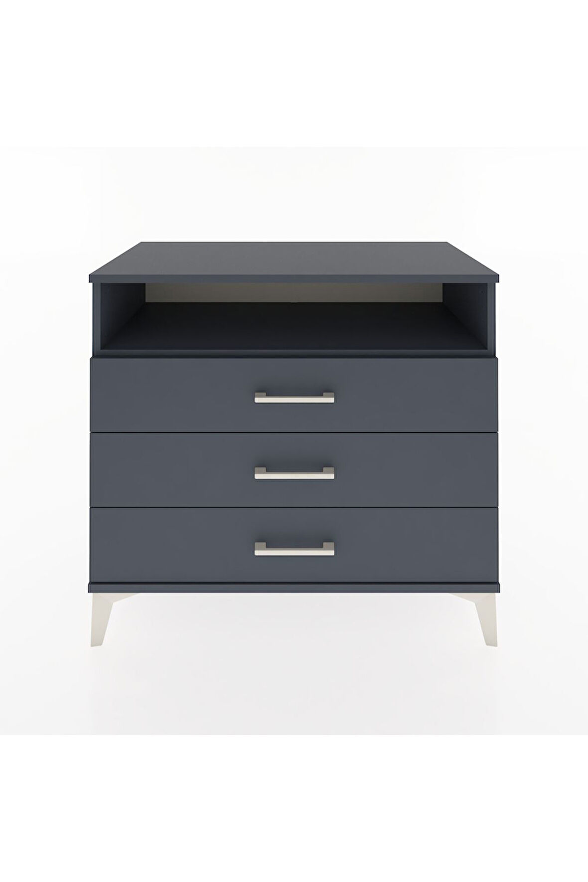 Hyperion Şifonyer Tek Raflı 3 Çekmeceli 88x44x80 Antrasit-Antrasit