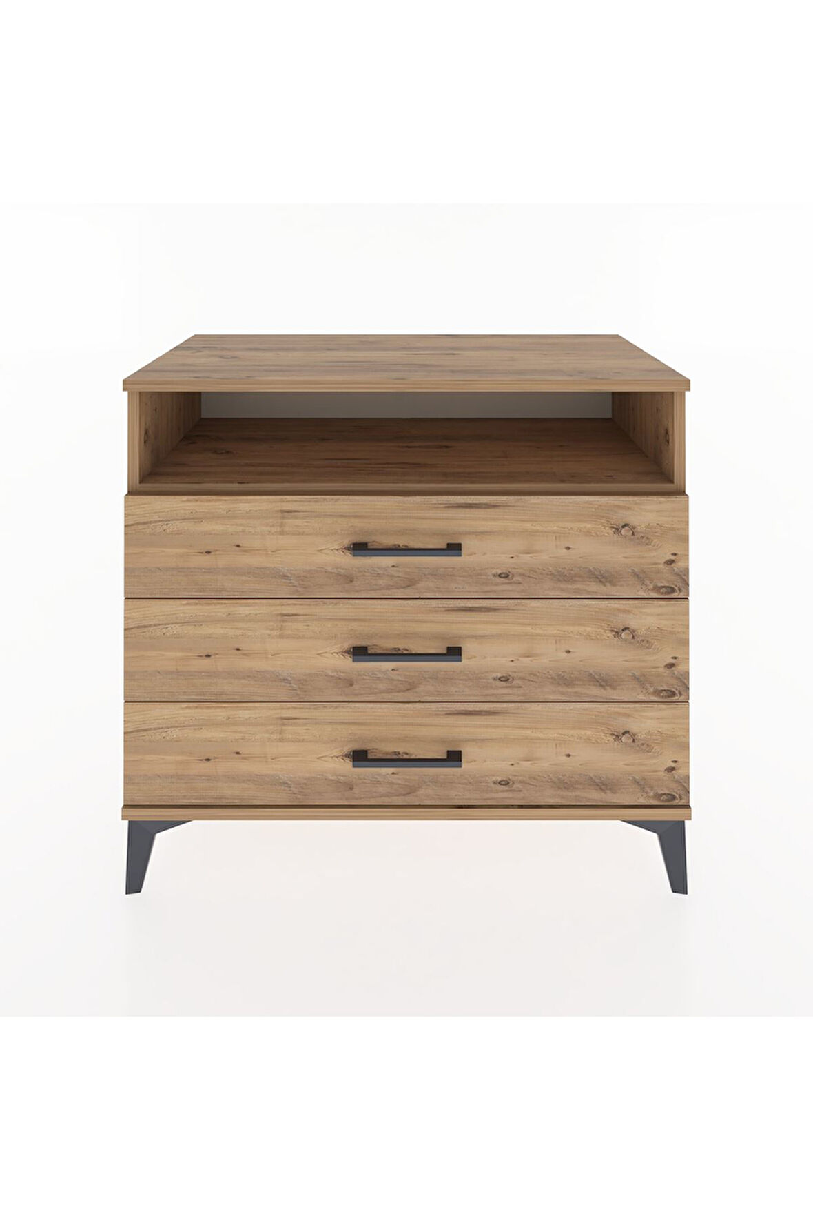 Hyperion Şifonyer Tek Raflı 3 Çekmeceli 88x44x80 Çam-Çam