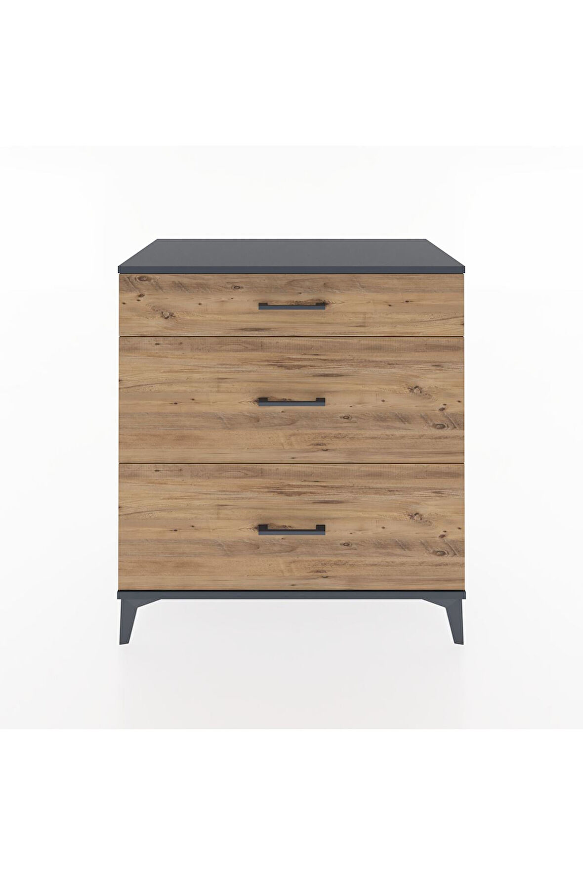 Hyperion Şifonyer 3 Çekmeceli 88x44x96 Antrasit-Çam