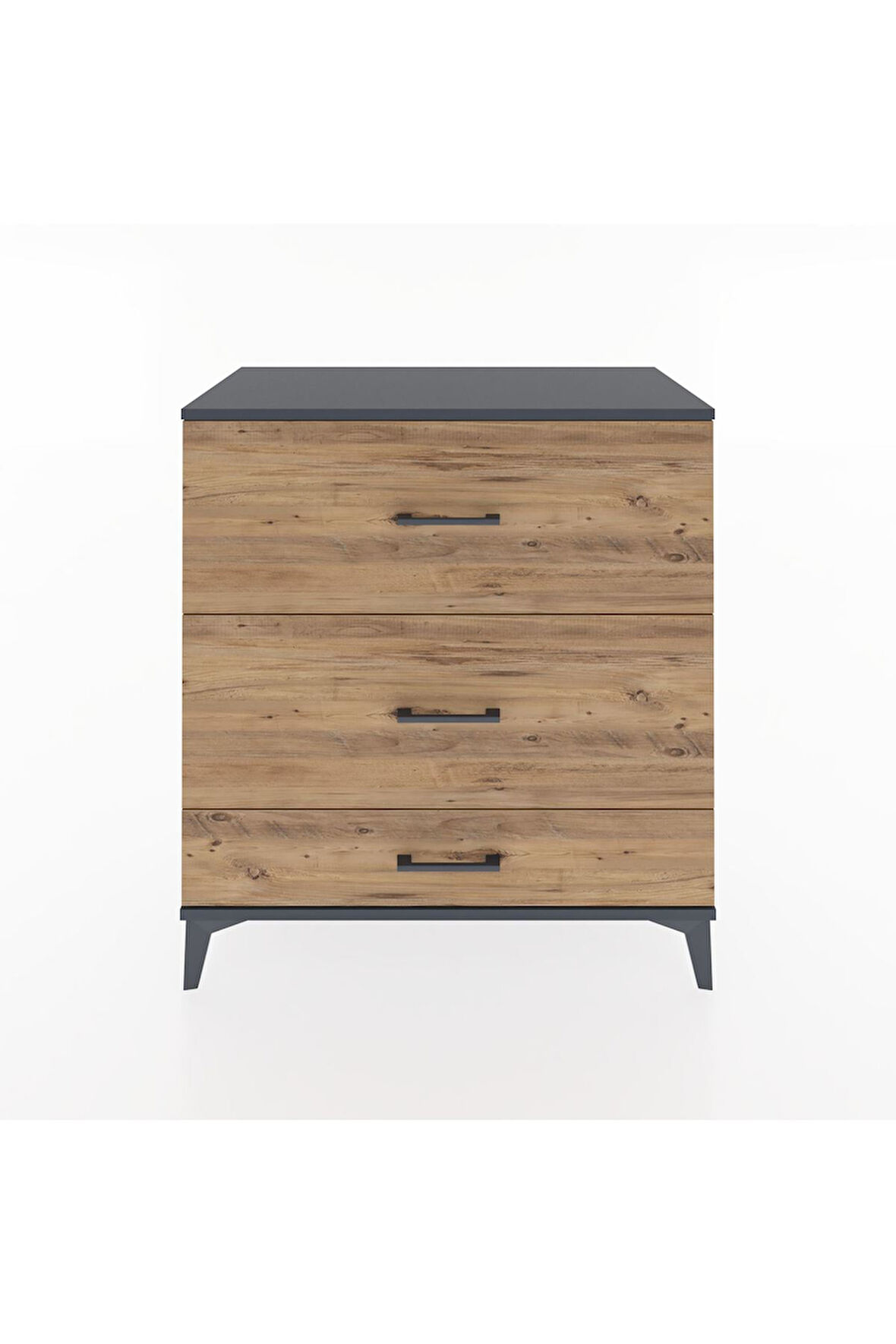 Hyperion Şifonyer 3 Çekmeceli 88x44x96 Antrasit-Çam